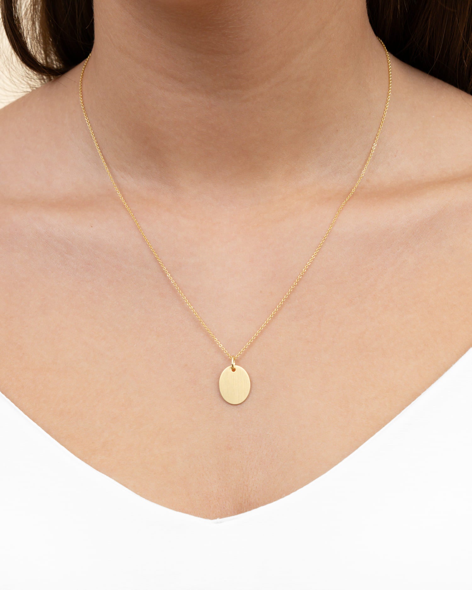 Handprint engraving plates necklace pendant oval