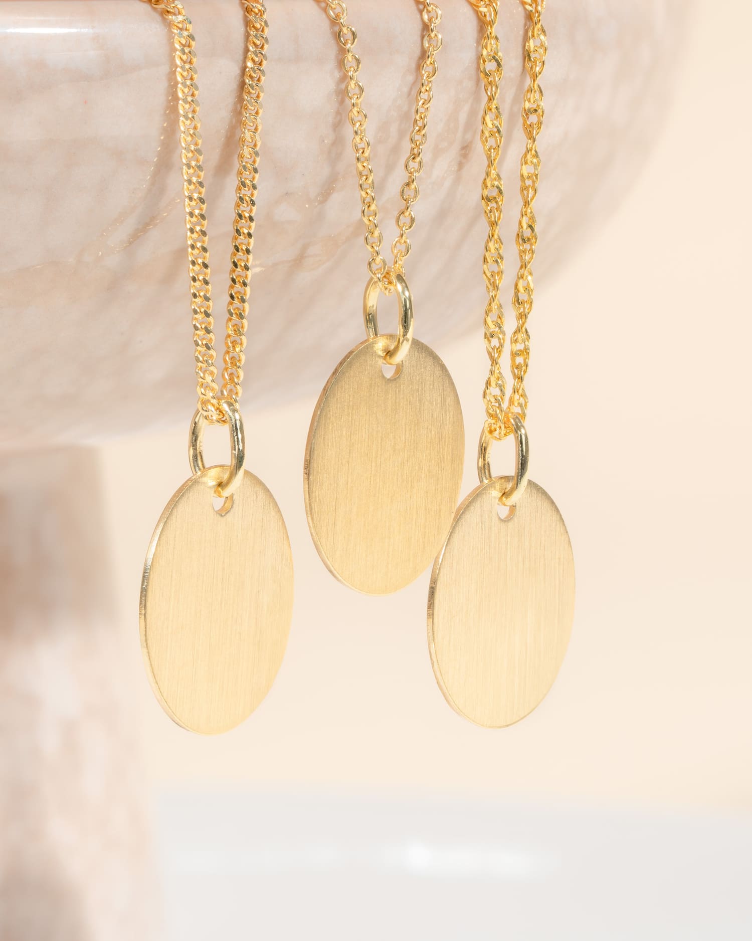 Fingerprint engraving plates necklace pendant oval