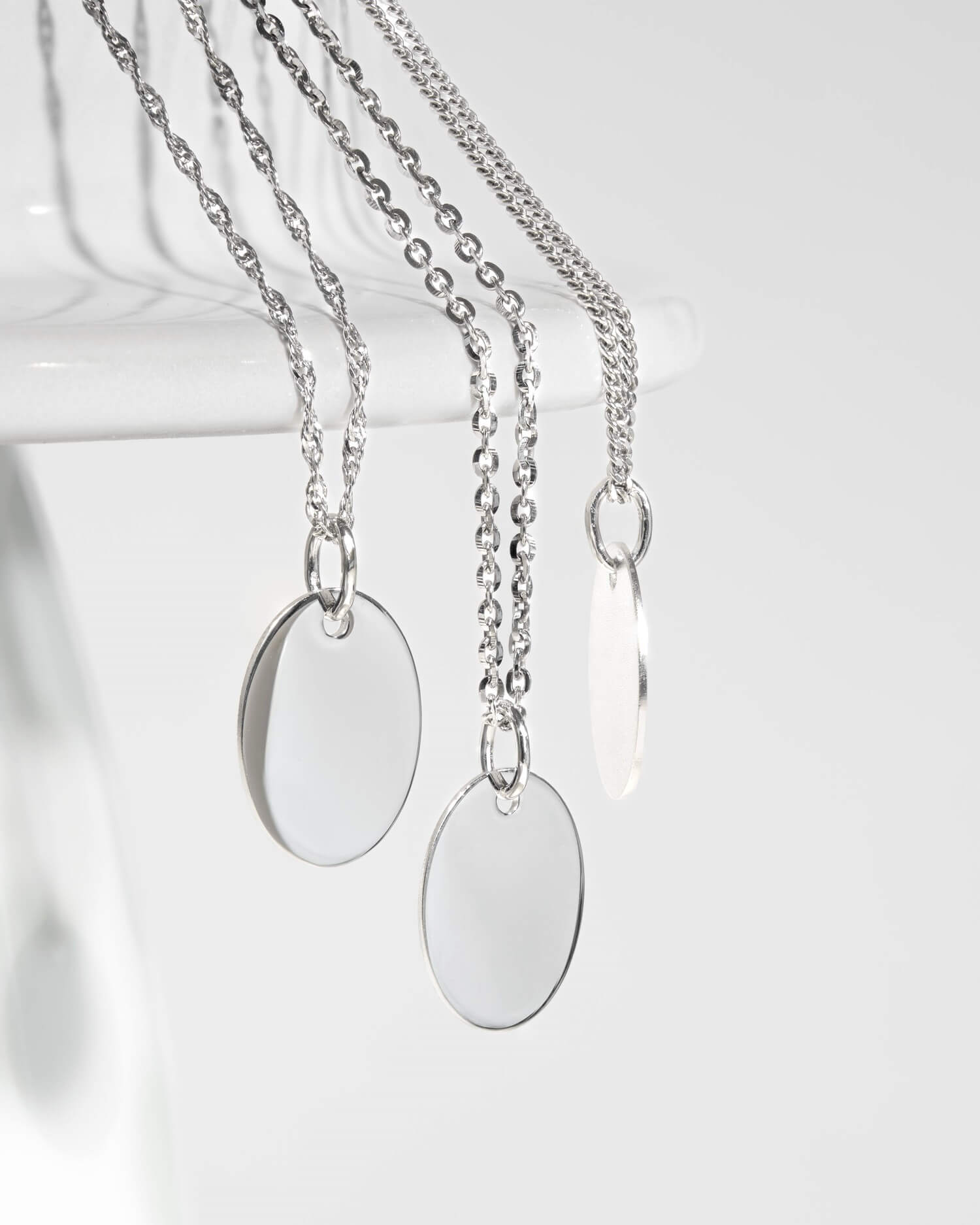 Handprint engraving plates necklace pendant oval