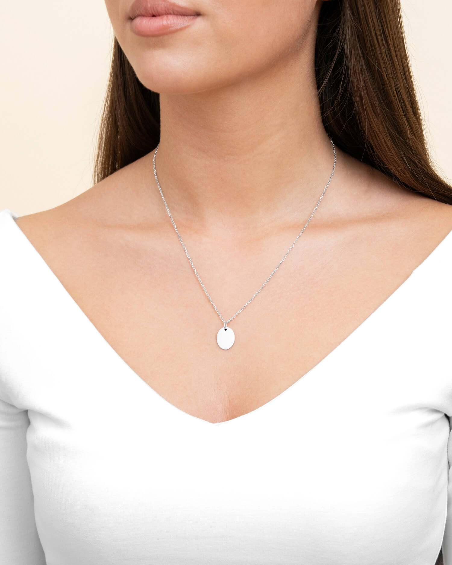 Handprint engraving plates necklace pendant oval