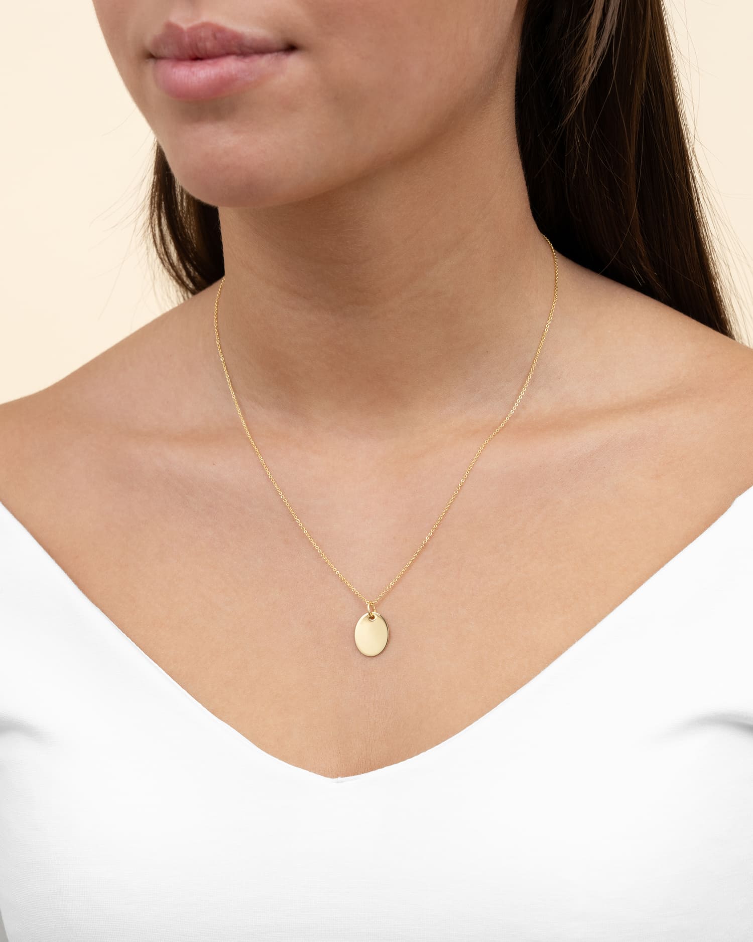 Handprint engraving plates necklace pendant oval