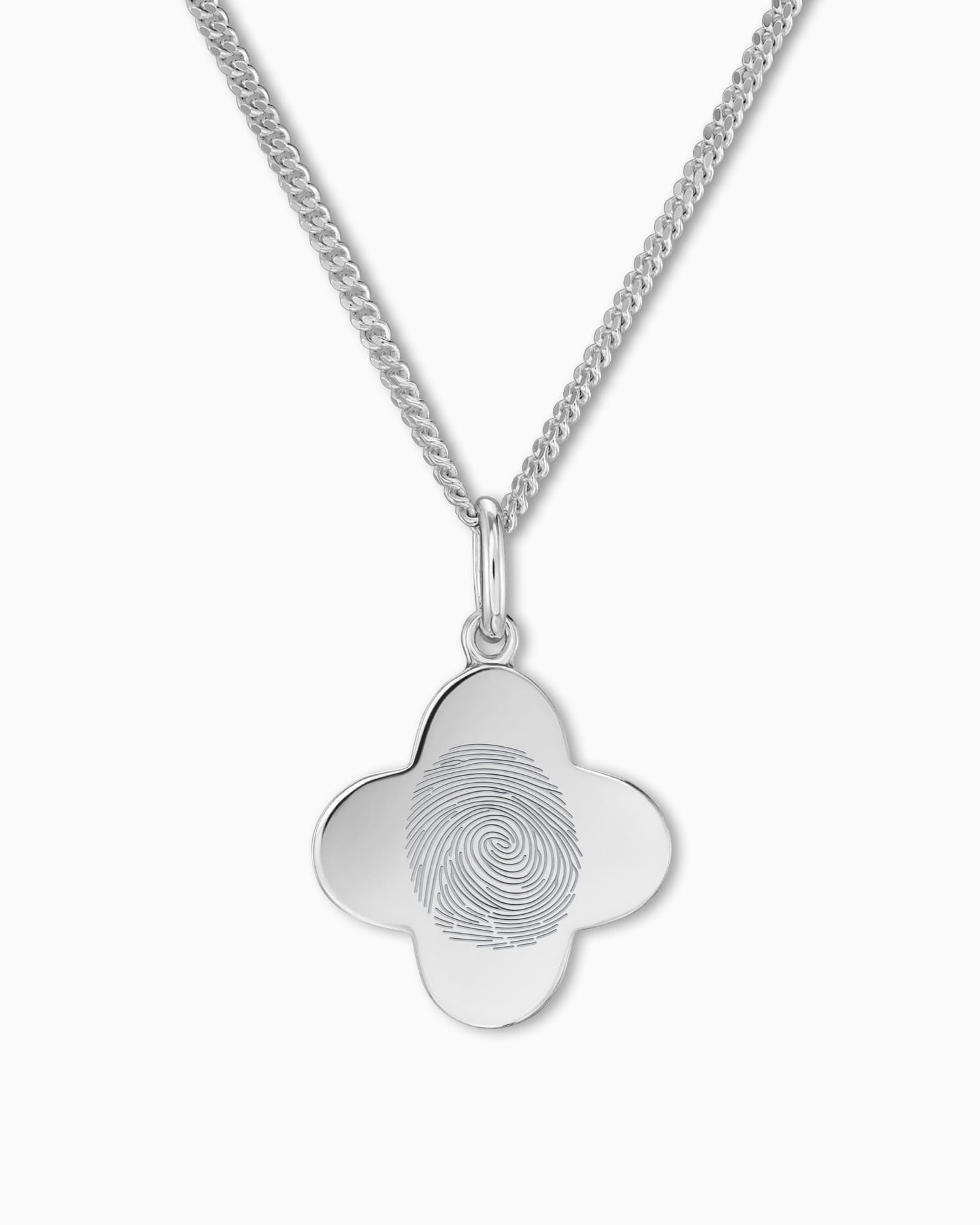 Fingerprint cloverleaf necklace engraving plate