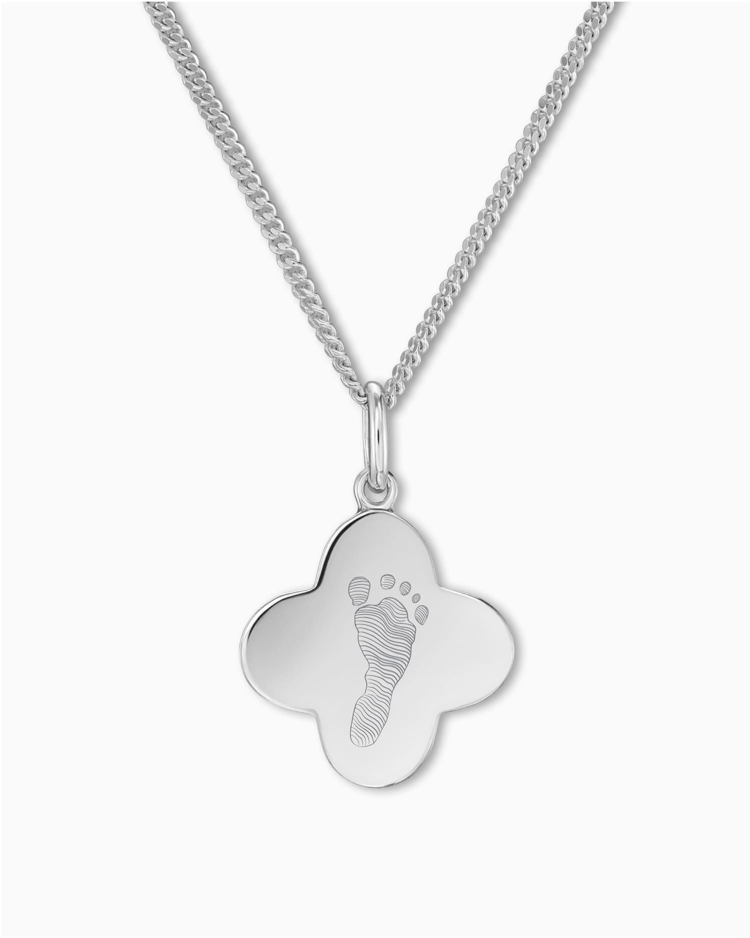Footprint cloverleaf necklace engraving plate