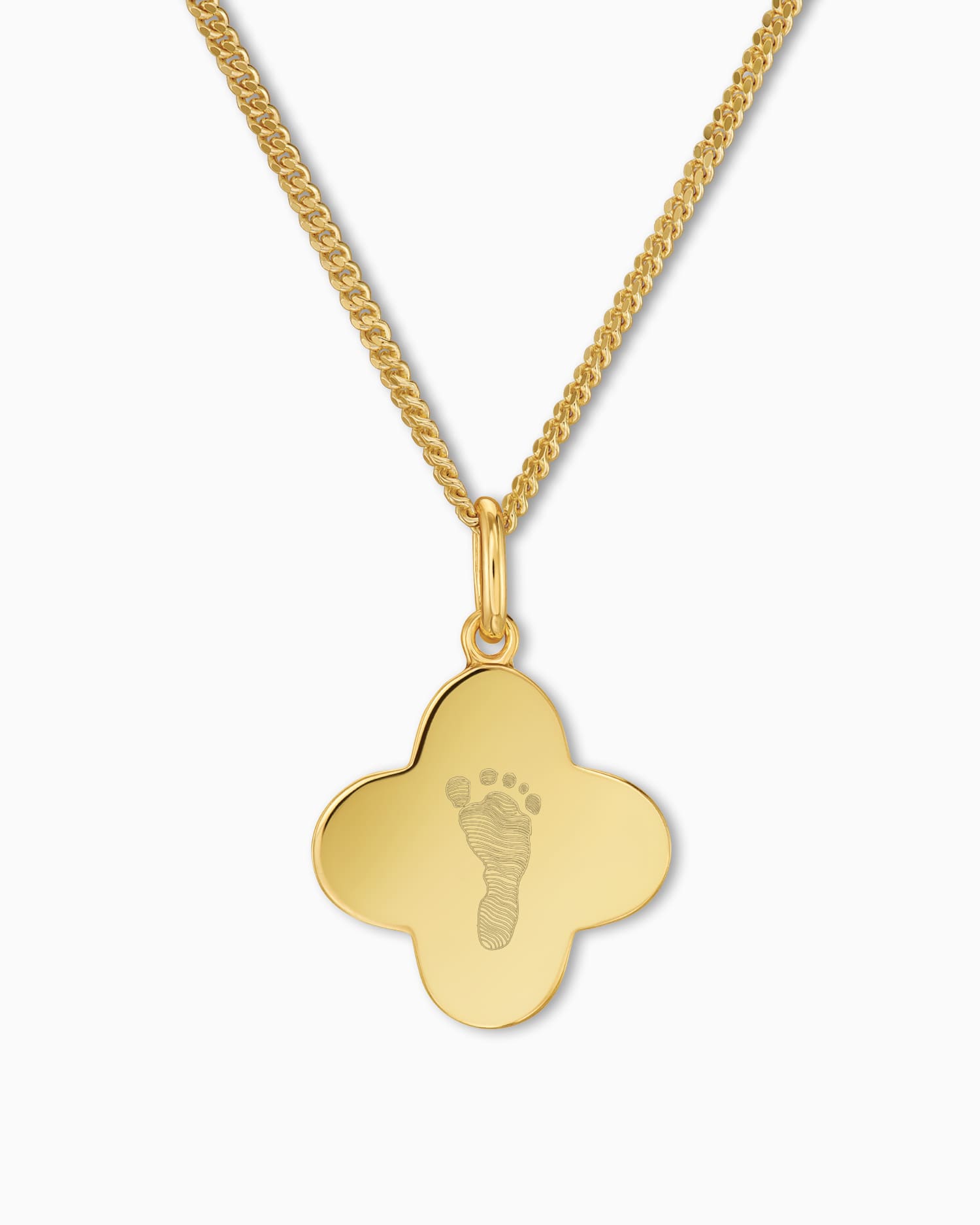Footprint cloverleaf necklace engraving plate