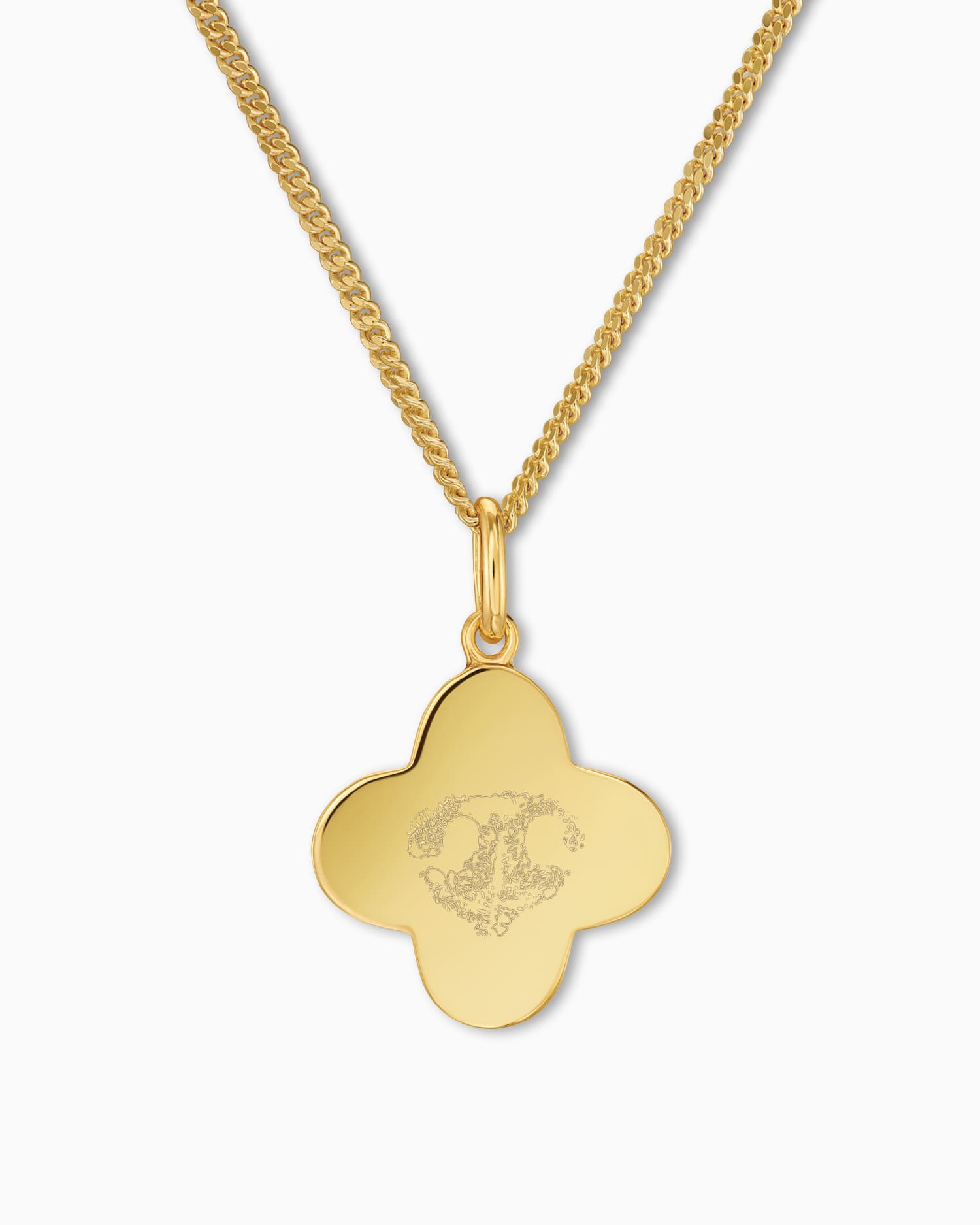 Nose print cloverleaf necklace engraving plate