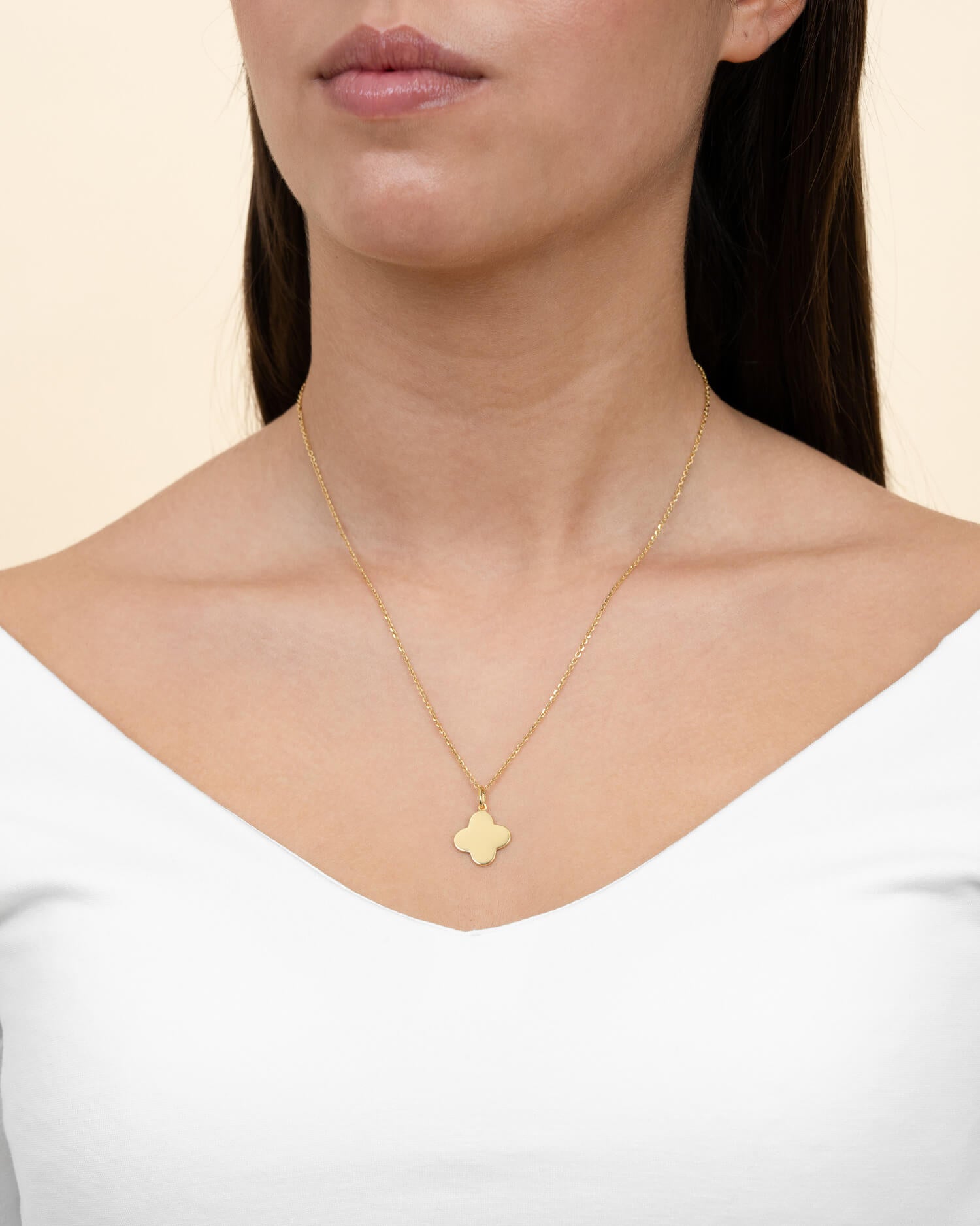 Nose print cloverleaf necklace engraving plate