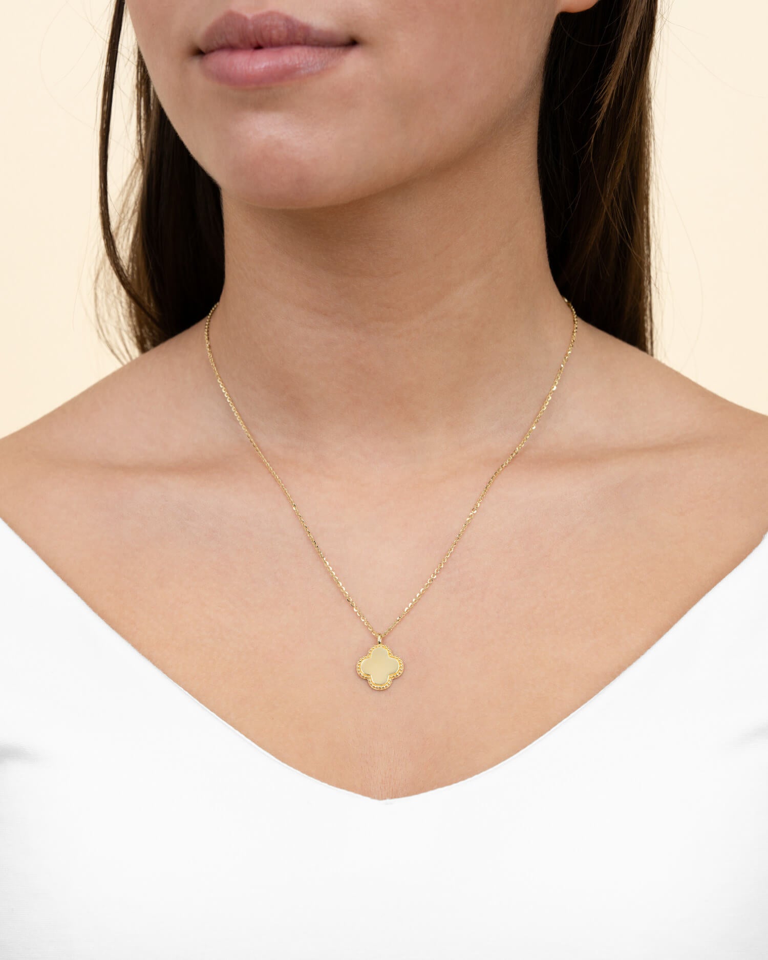 Footprint cloverleaf necklace engraving plate