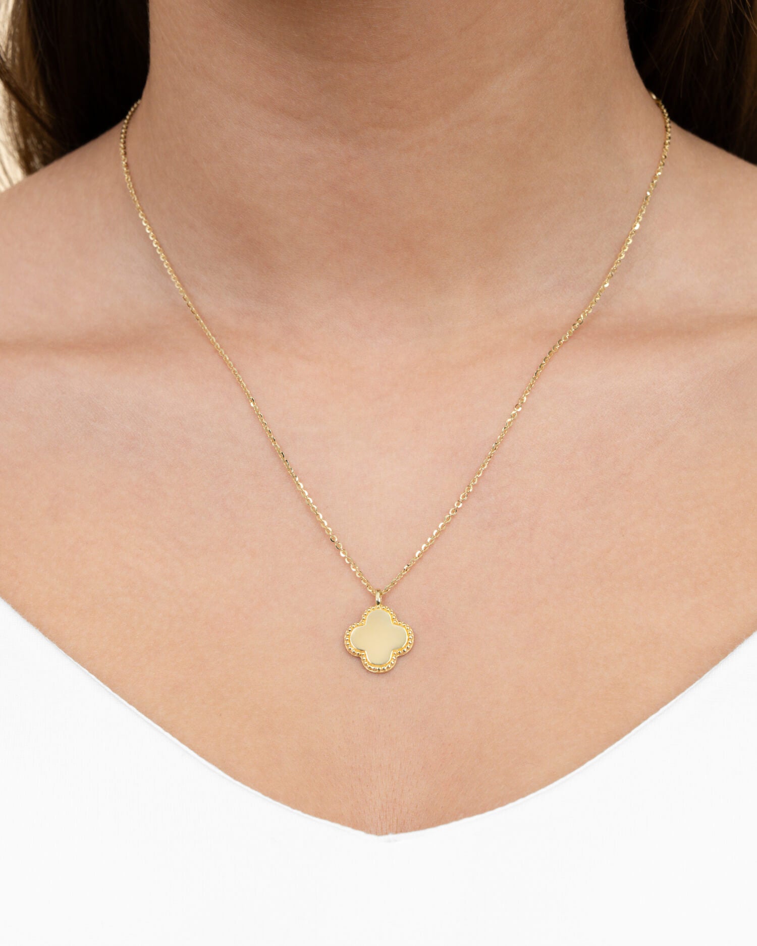 Nose print cloverleaf necklace engraving plate