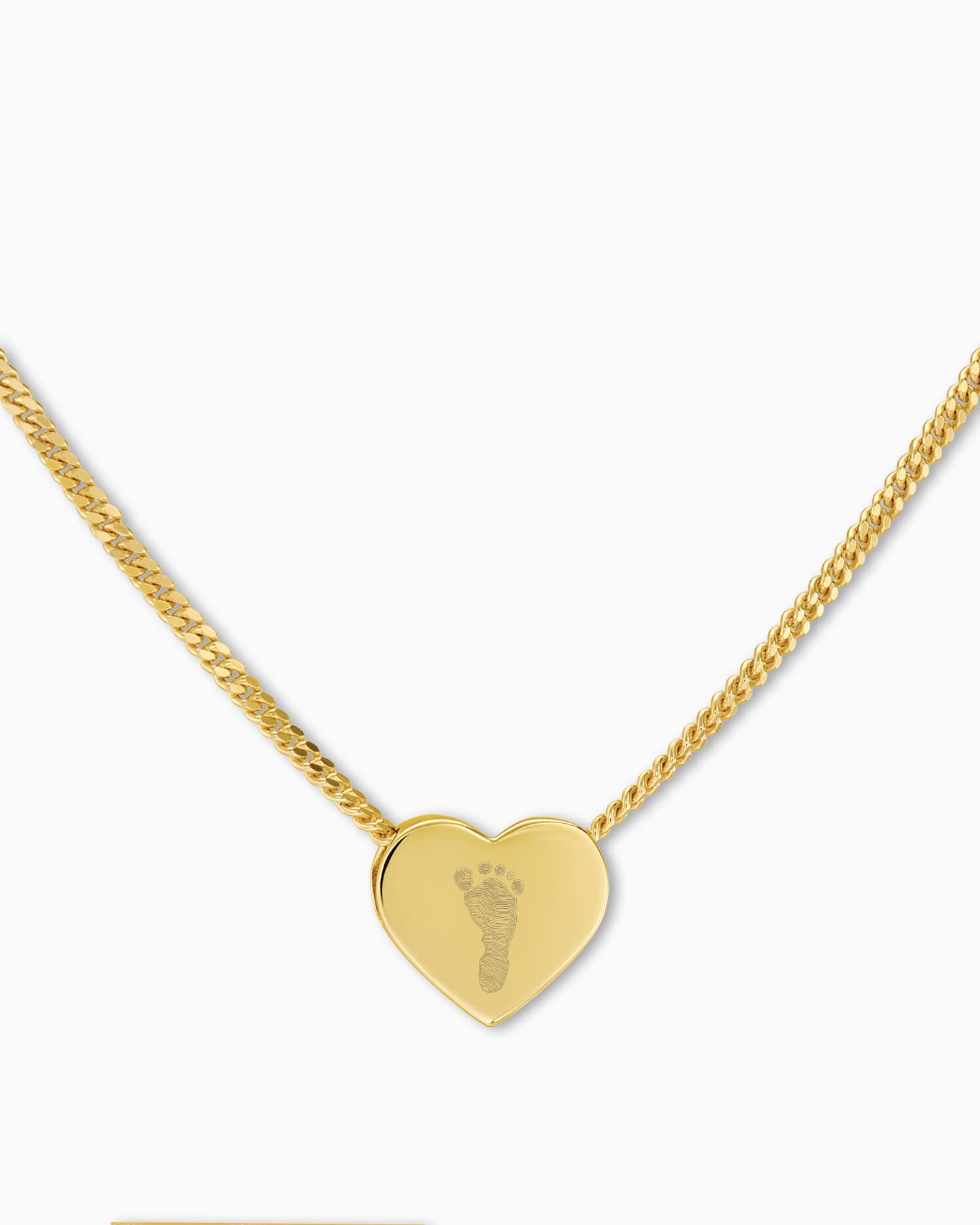 Footprint heart necklace engraving plate pendant