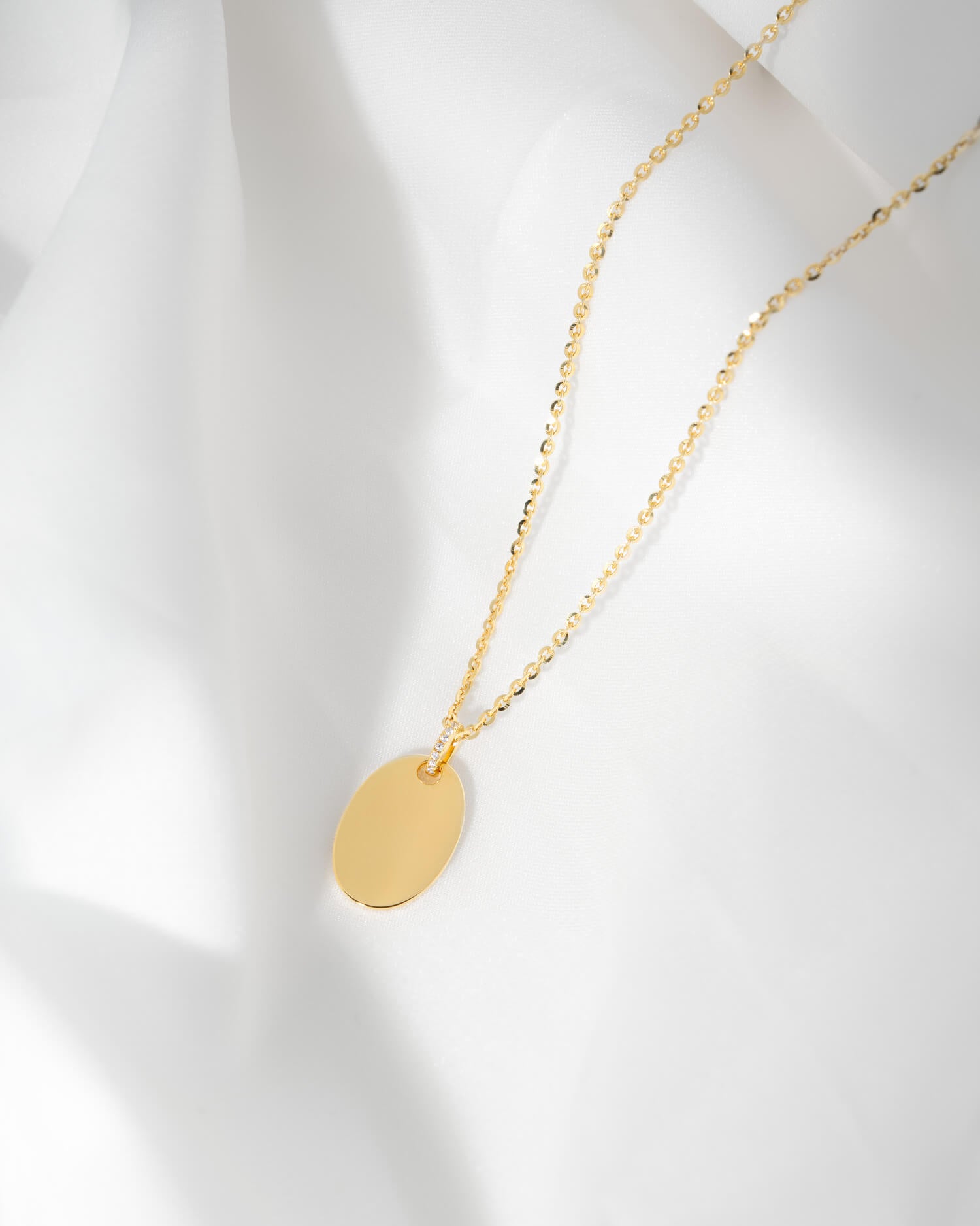 Nose print engraving plates necklace pendant zirconia oval