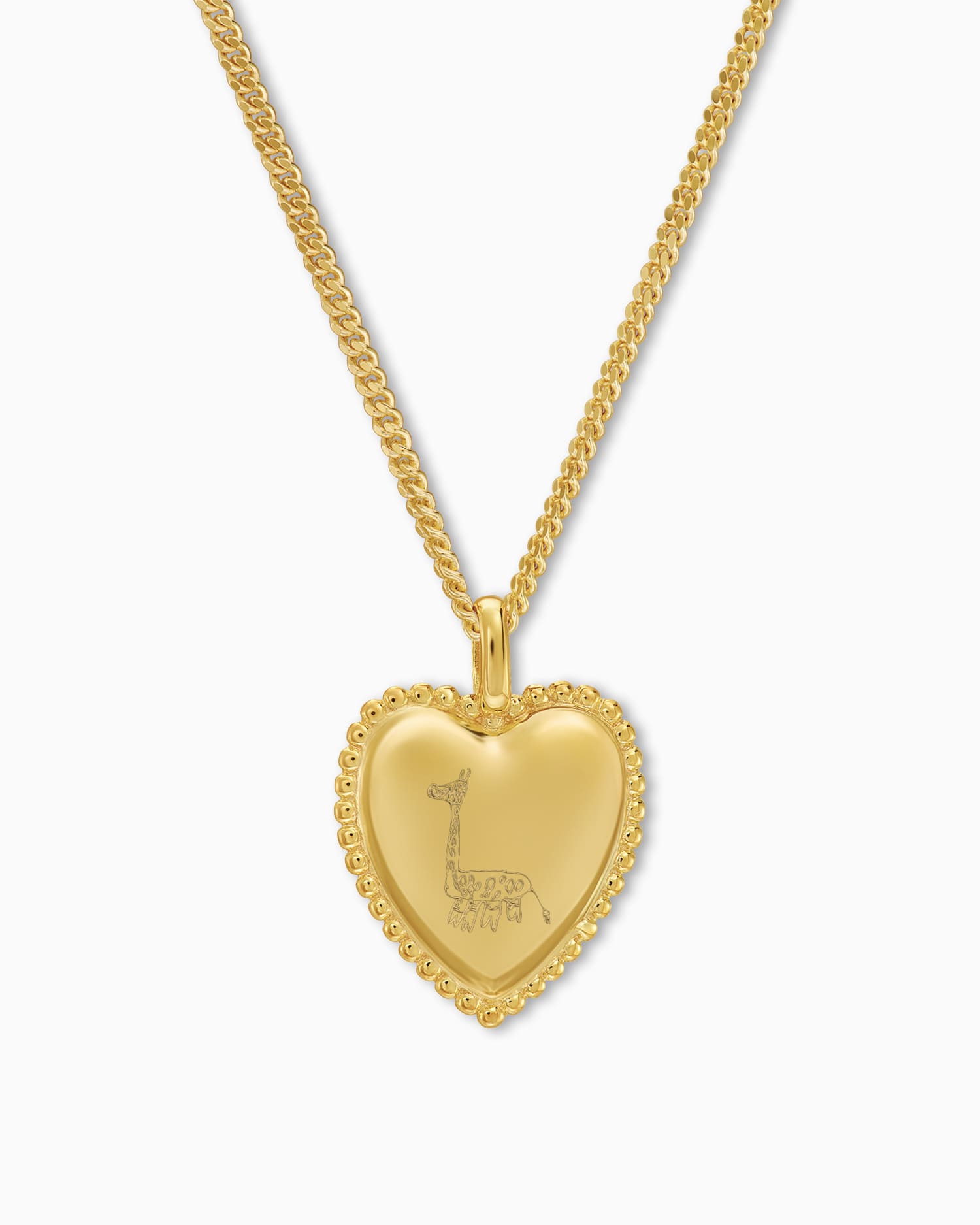 Own drawing heart necklace engraving plate pendant