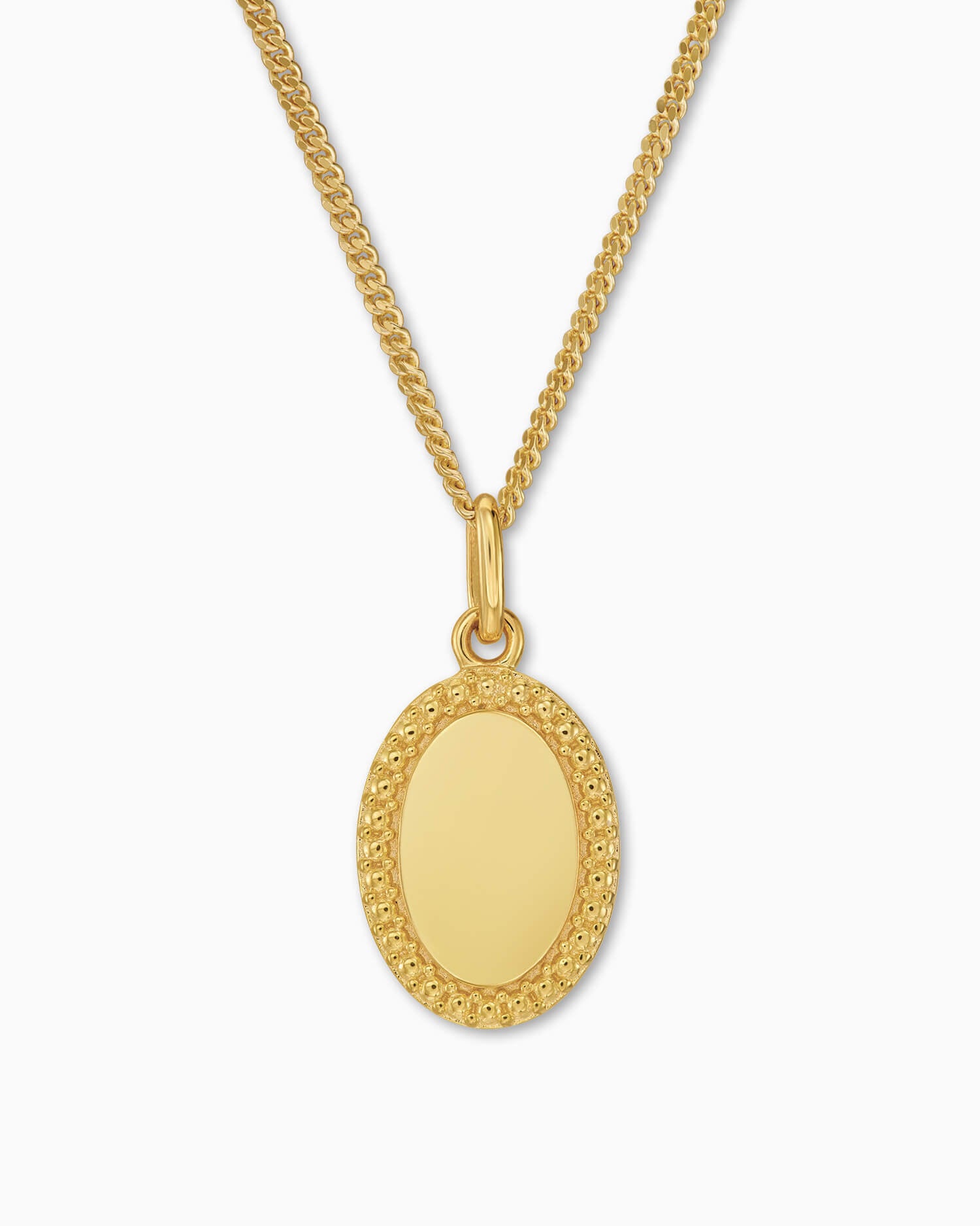 Engraving plates necklace pendant oval