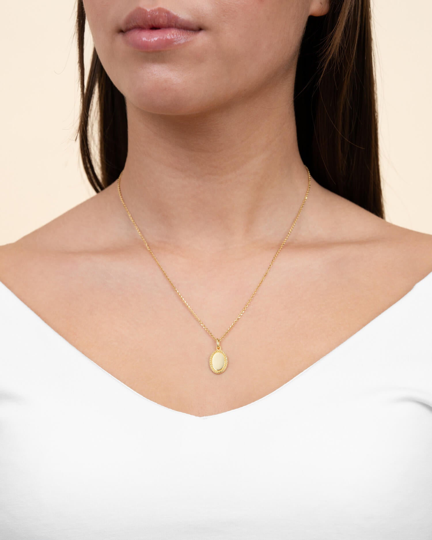 Handprint engraving plates necklace pendant oval