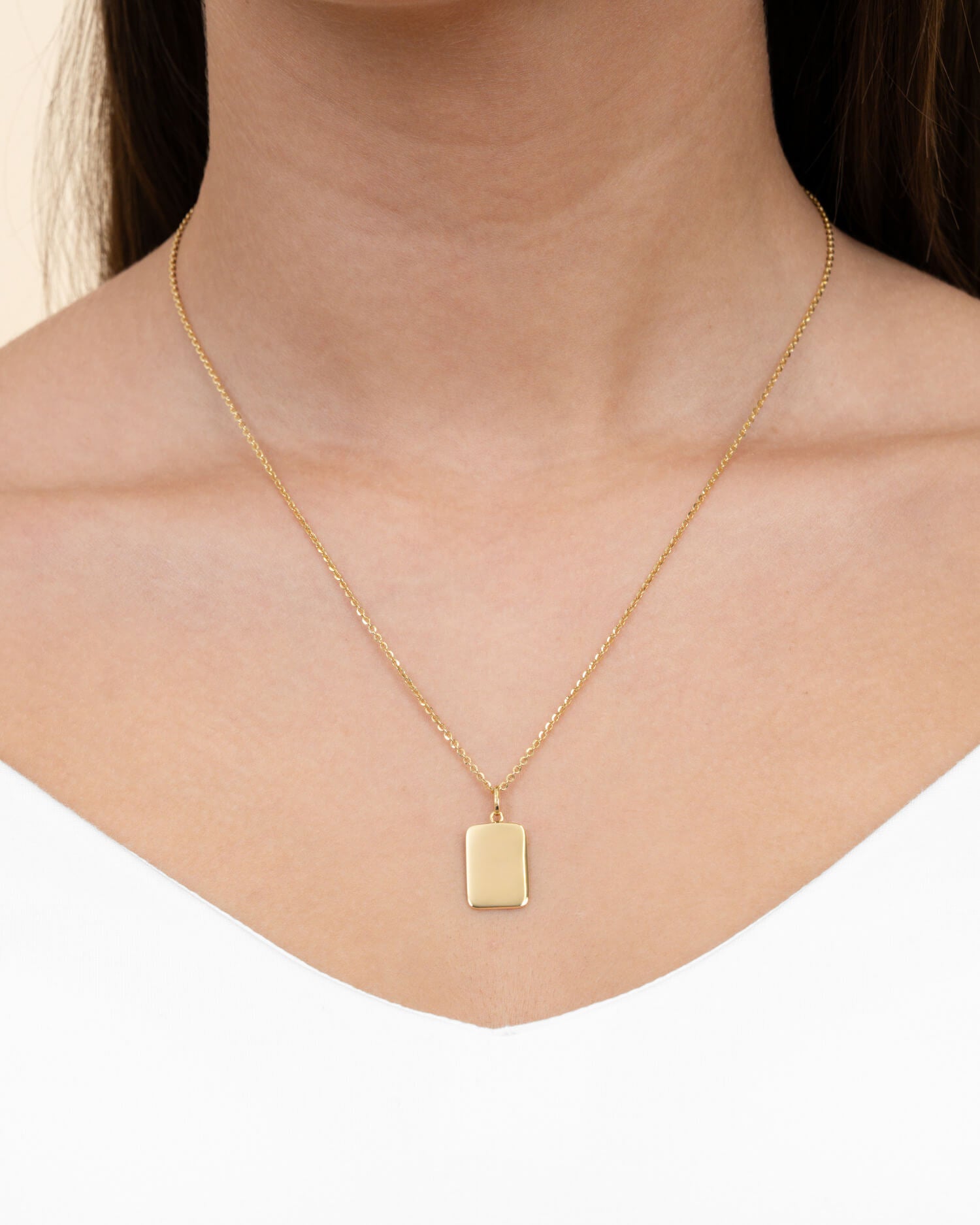 Handwriting Uploud Engraving Plates Necklace Pendant Square