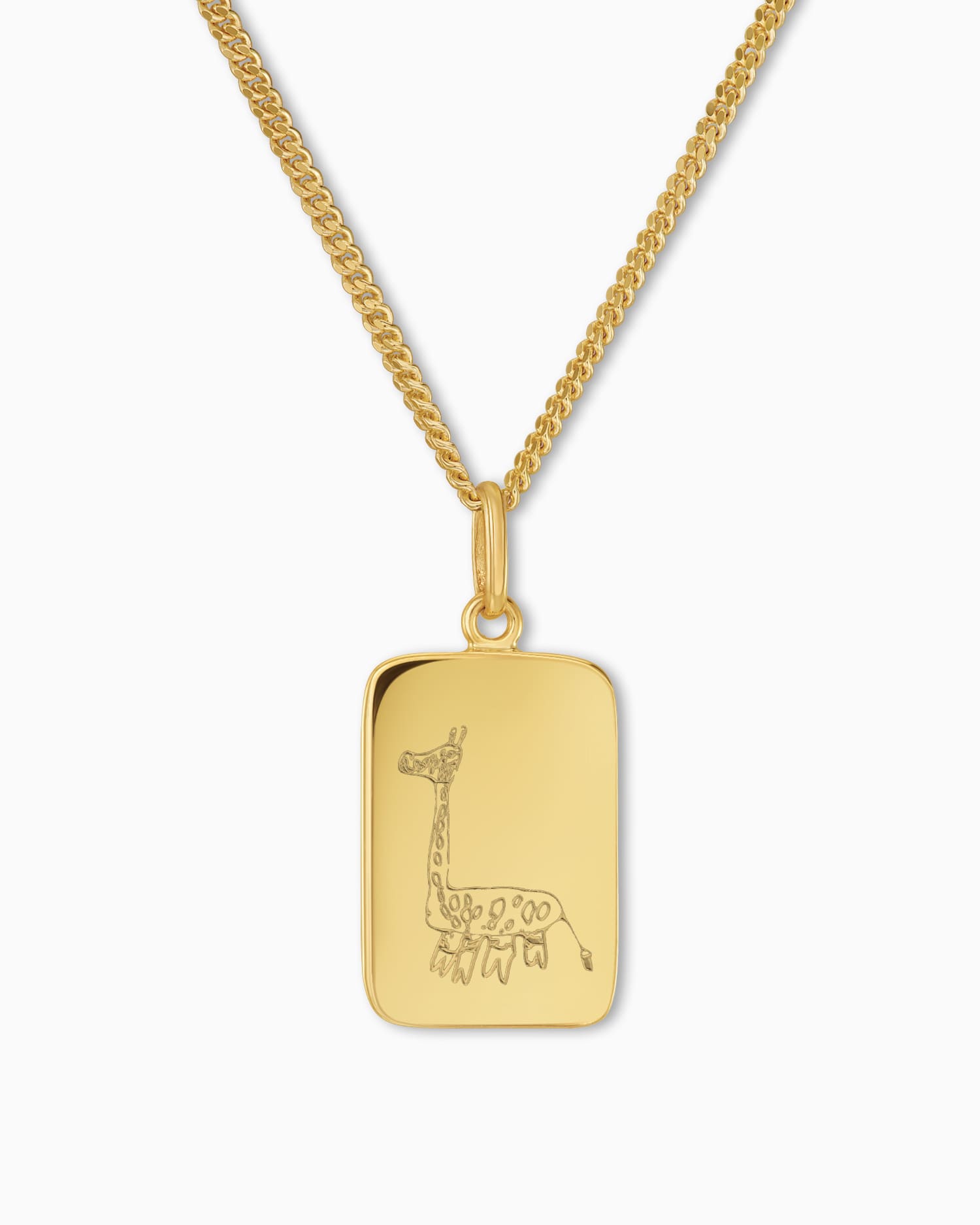 Own drawing Engraving plates Necklace Pendant Square