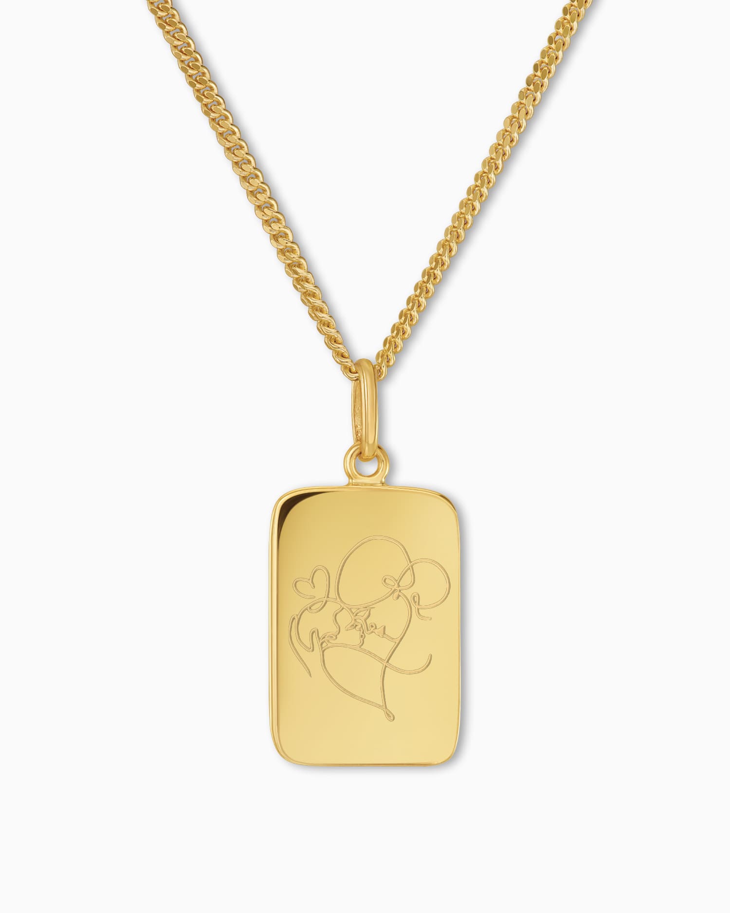 Graphic uploud engraving plates necklace pendant square