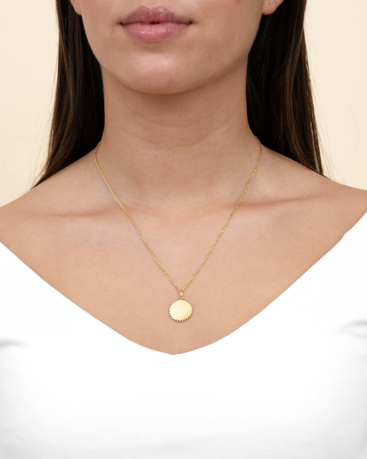 Nose print sun necklace engraving plate pendant