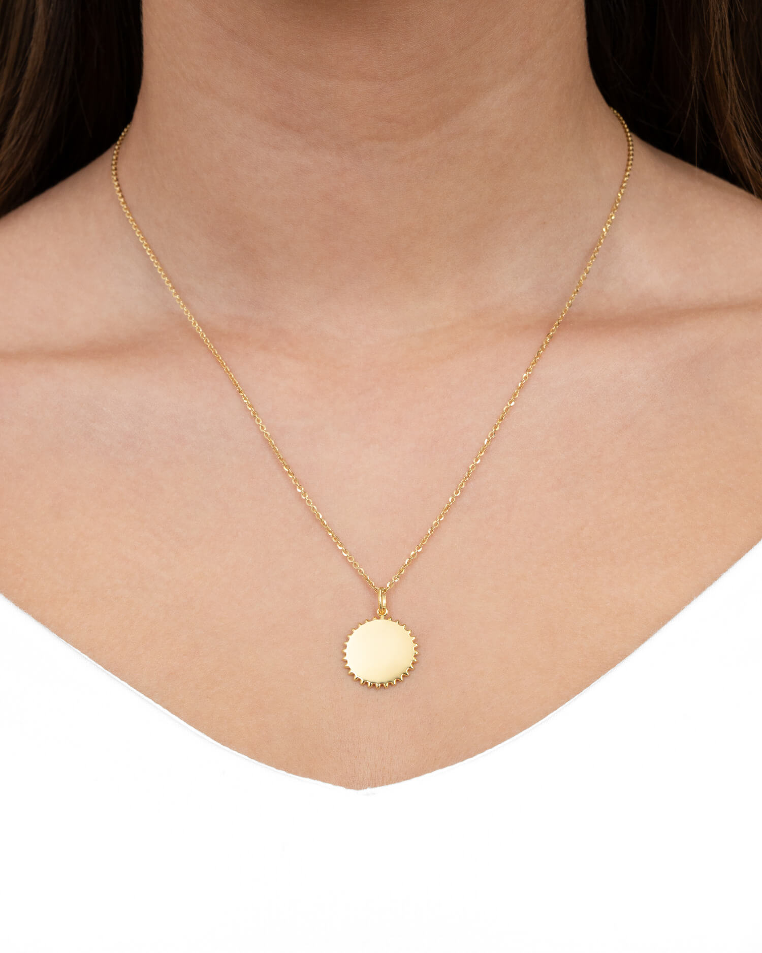 Handwriting Uploud sun necklace engraving plate pendant