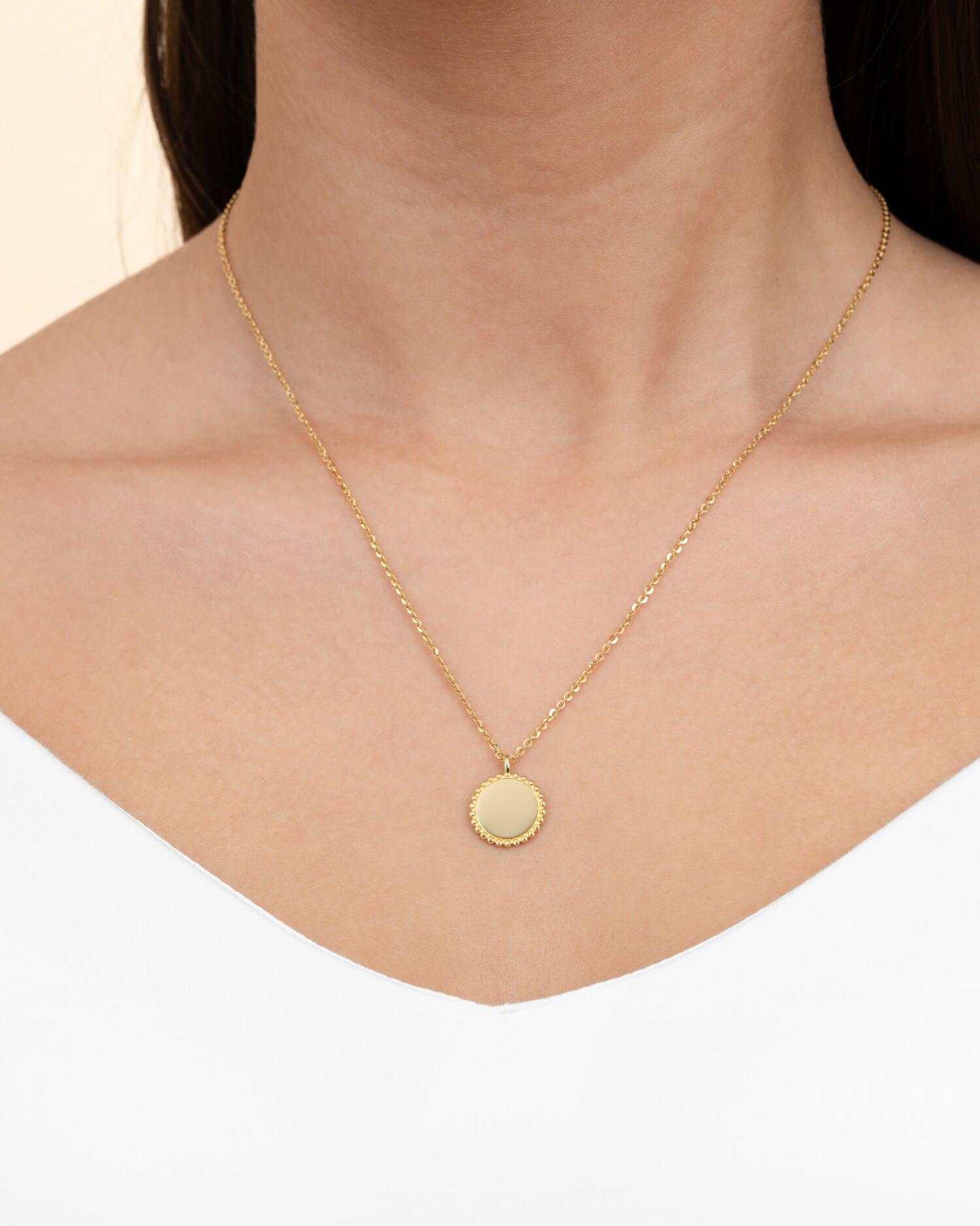 Paw print engraving plates necklace pendant round 14mm - Gravurschmuck.de