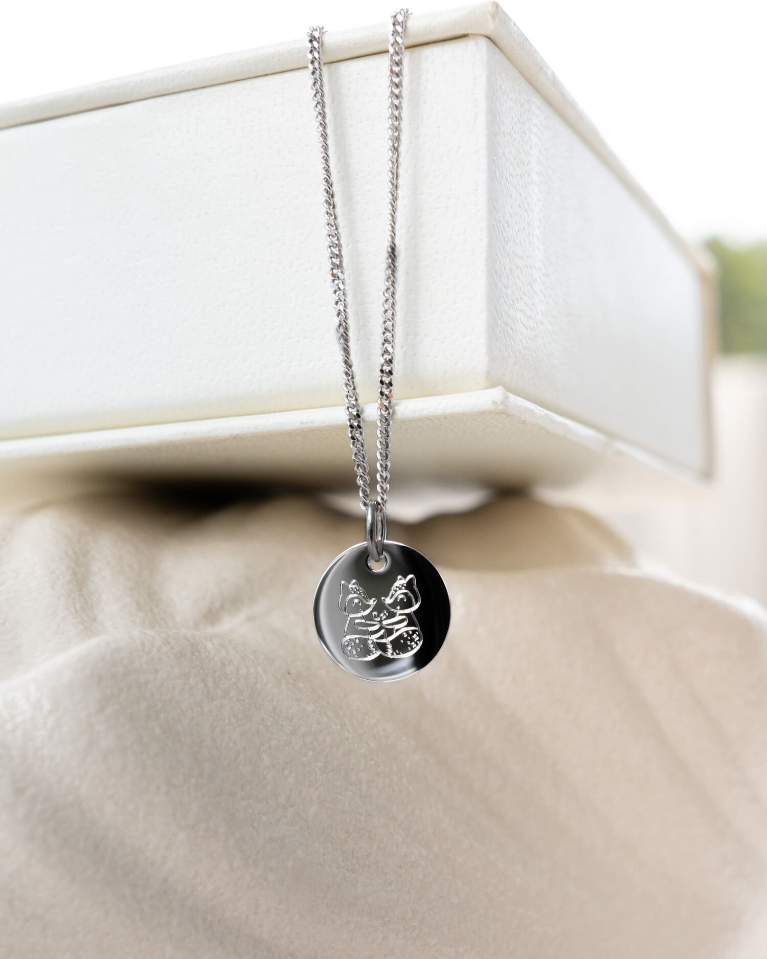 Engraving plate necklace pendant round 10mm