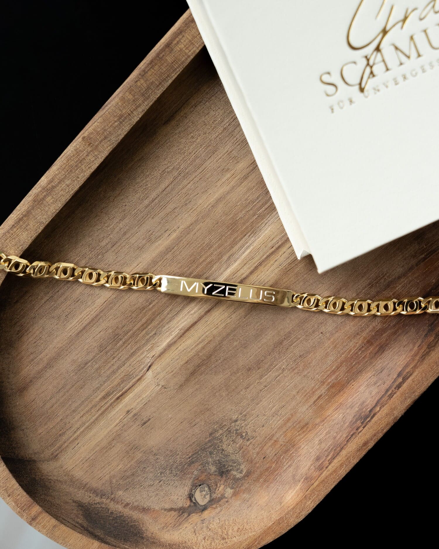 Engraving bracelet Engraving plate Tiger's eye ID bracelet