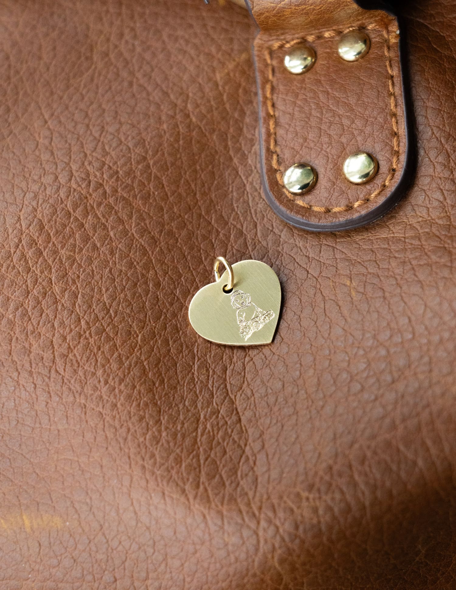 Image/graphic Uploud heart necklace engraving plate pendant 13mm