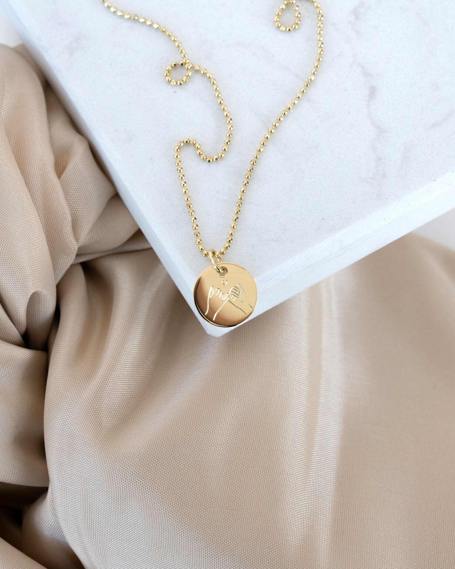 Engraving plate necklace pendant round 12mm