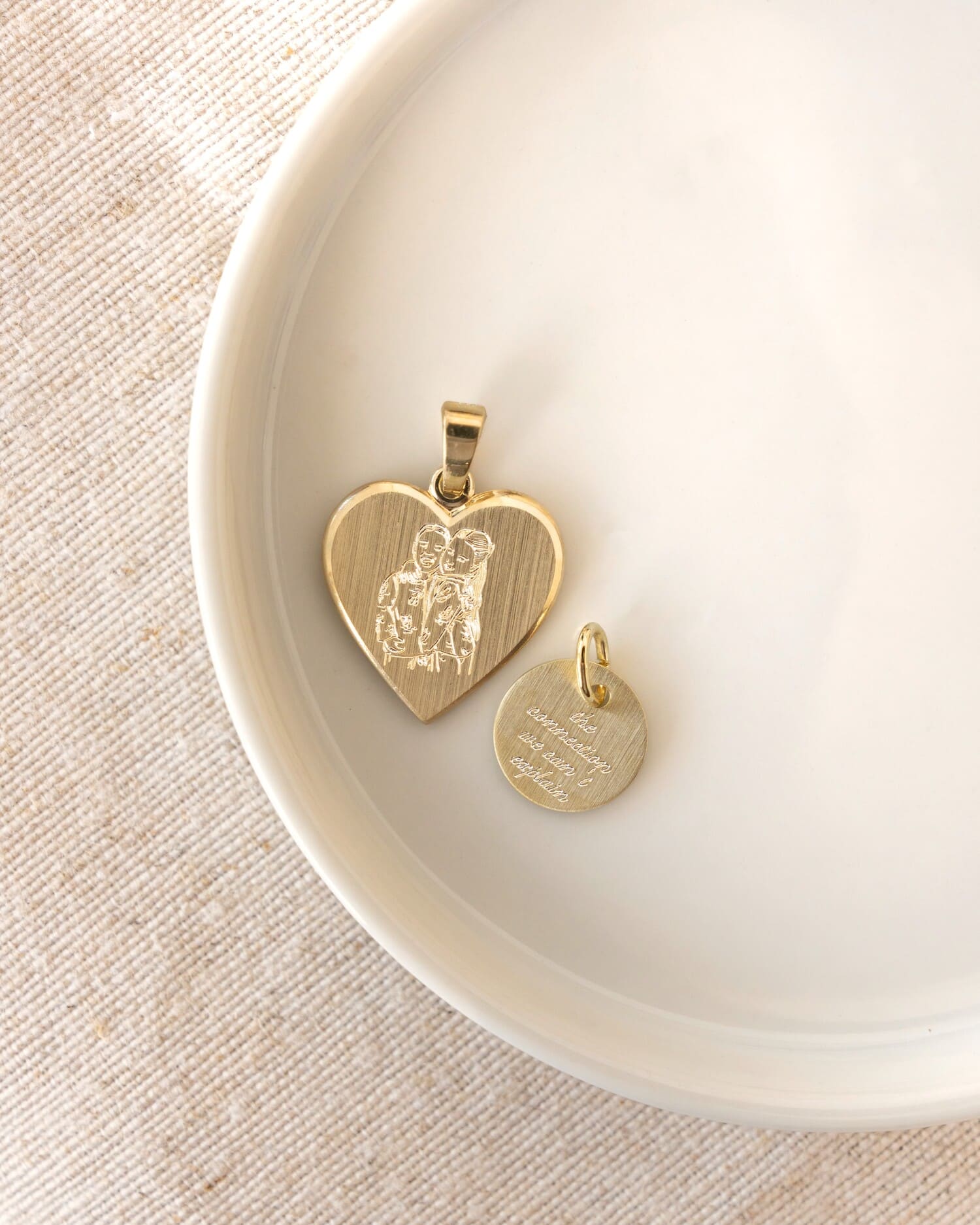 Engraving plate necklace pendant round 10mm