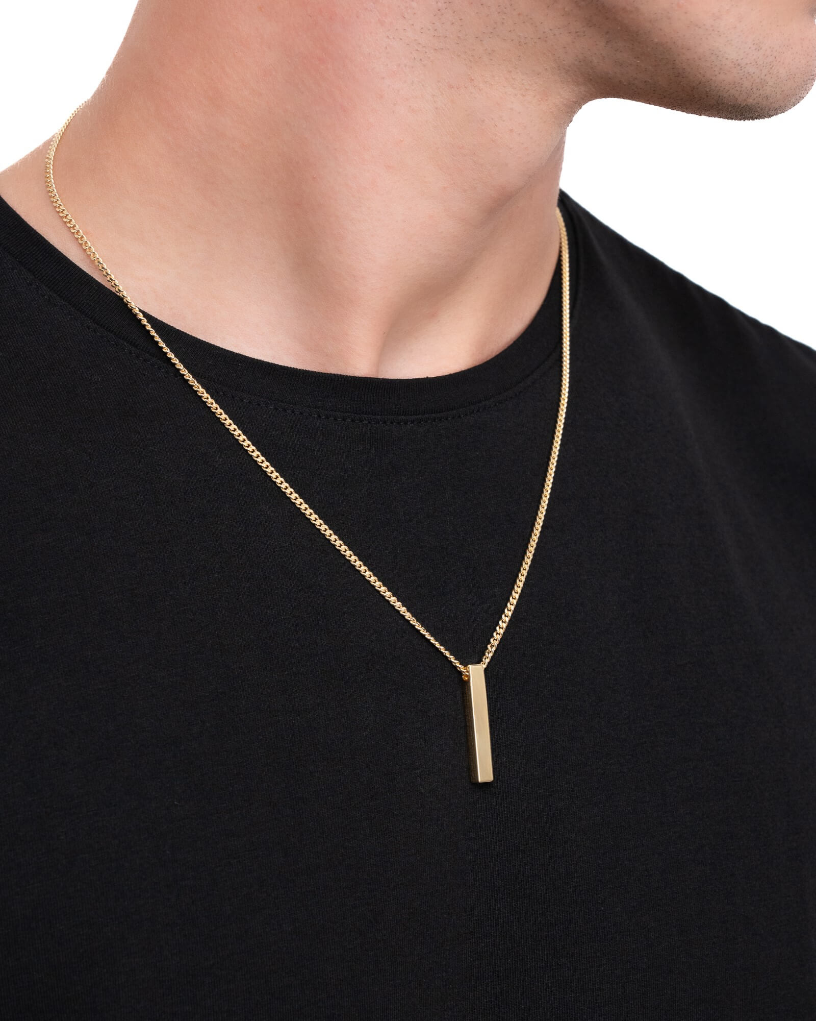 Bar necklace engraving plate pendant