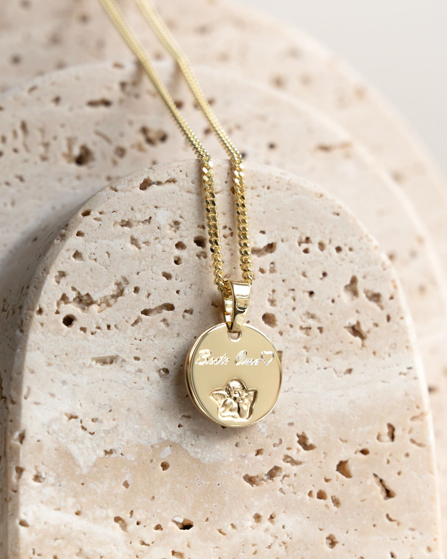 Engraving plates pendant necklace guardian angel 12mm