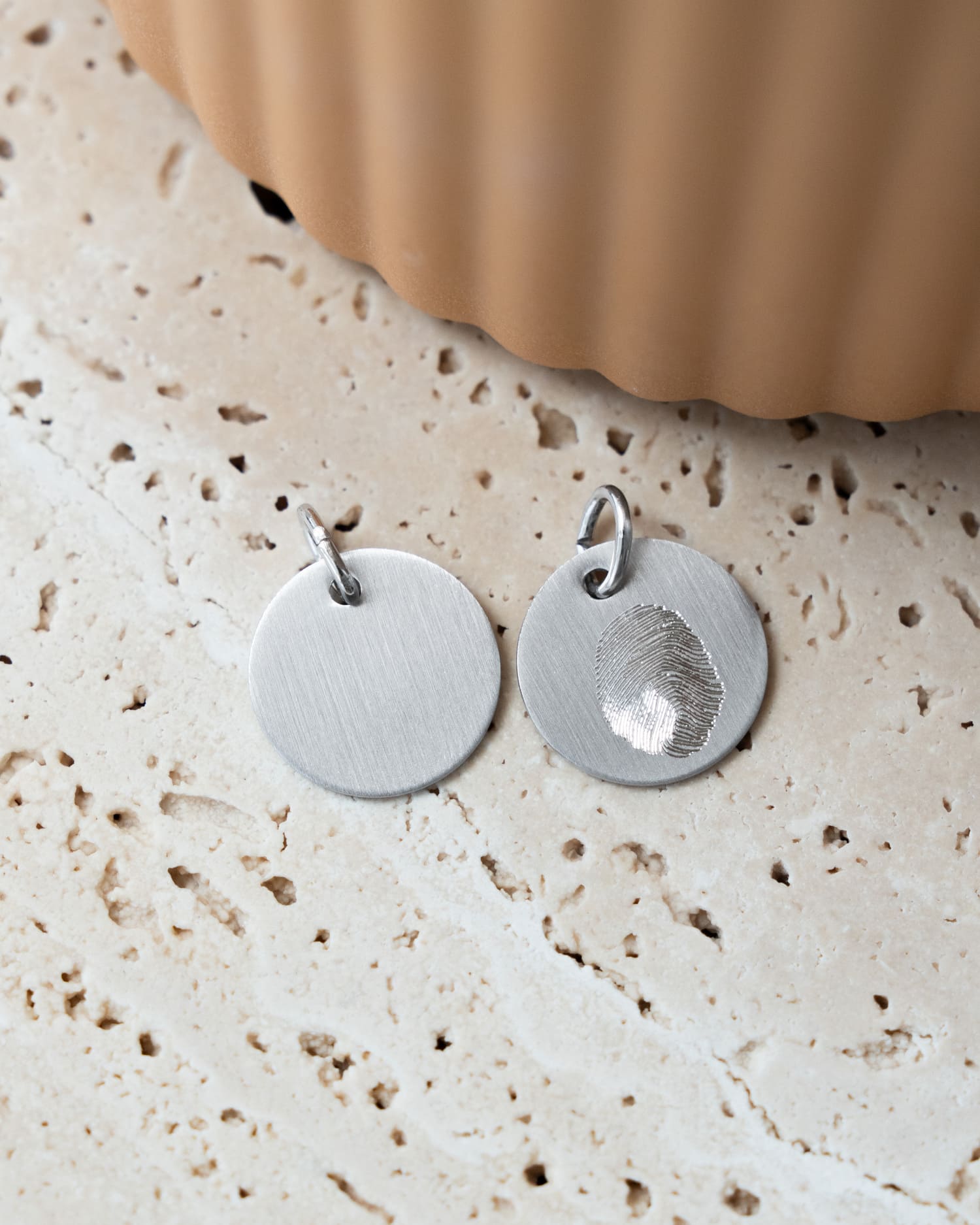 Engraving plate necklace pendant round 12mm