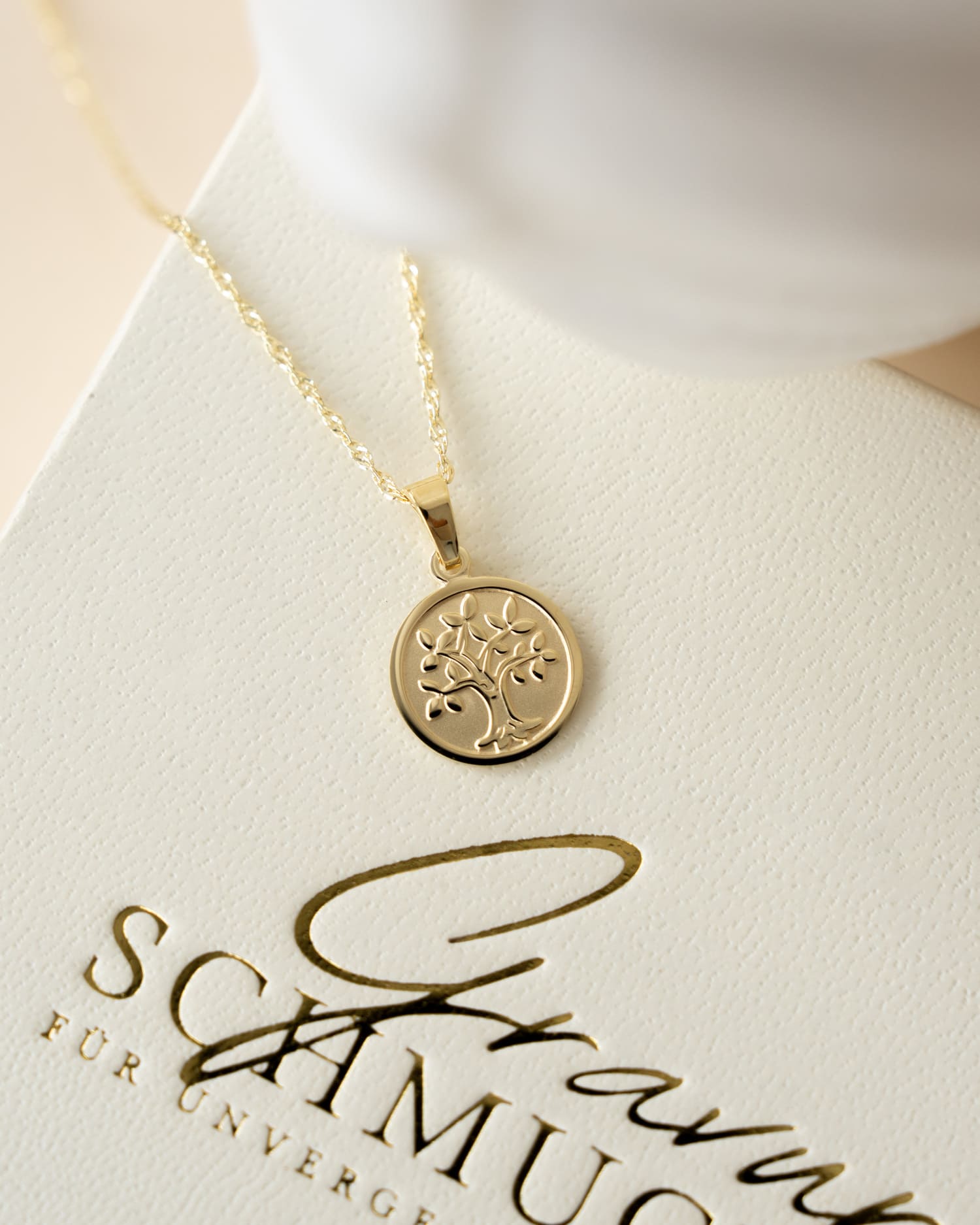 Engraving plates necklace pendant tree of life 12mm