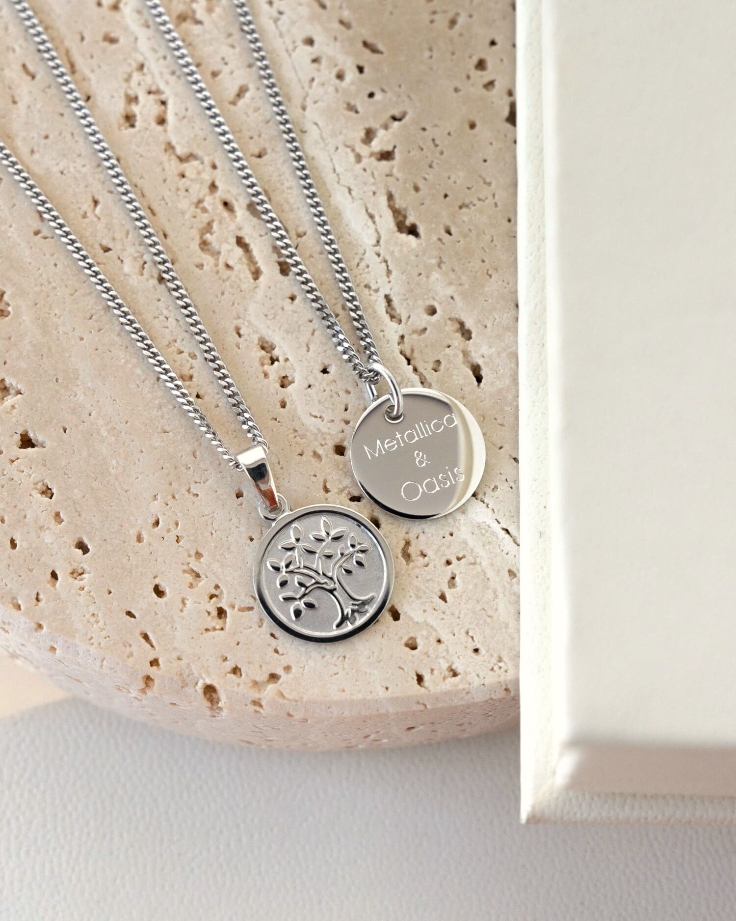 Engraving plate necklace pendant round 10mm