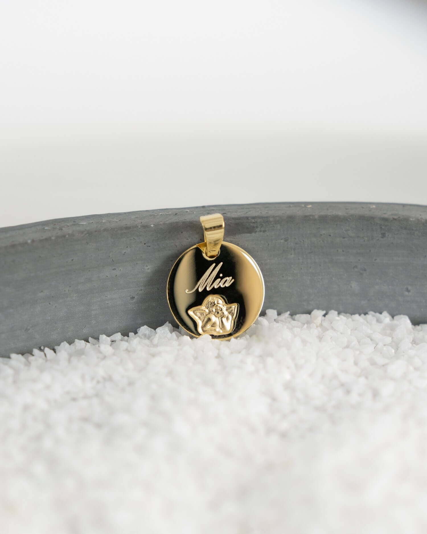 Engraving plates pendant necklace guardian angel 12mm