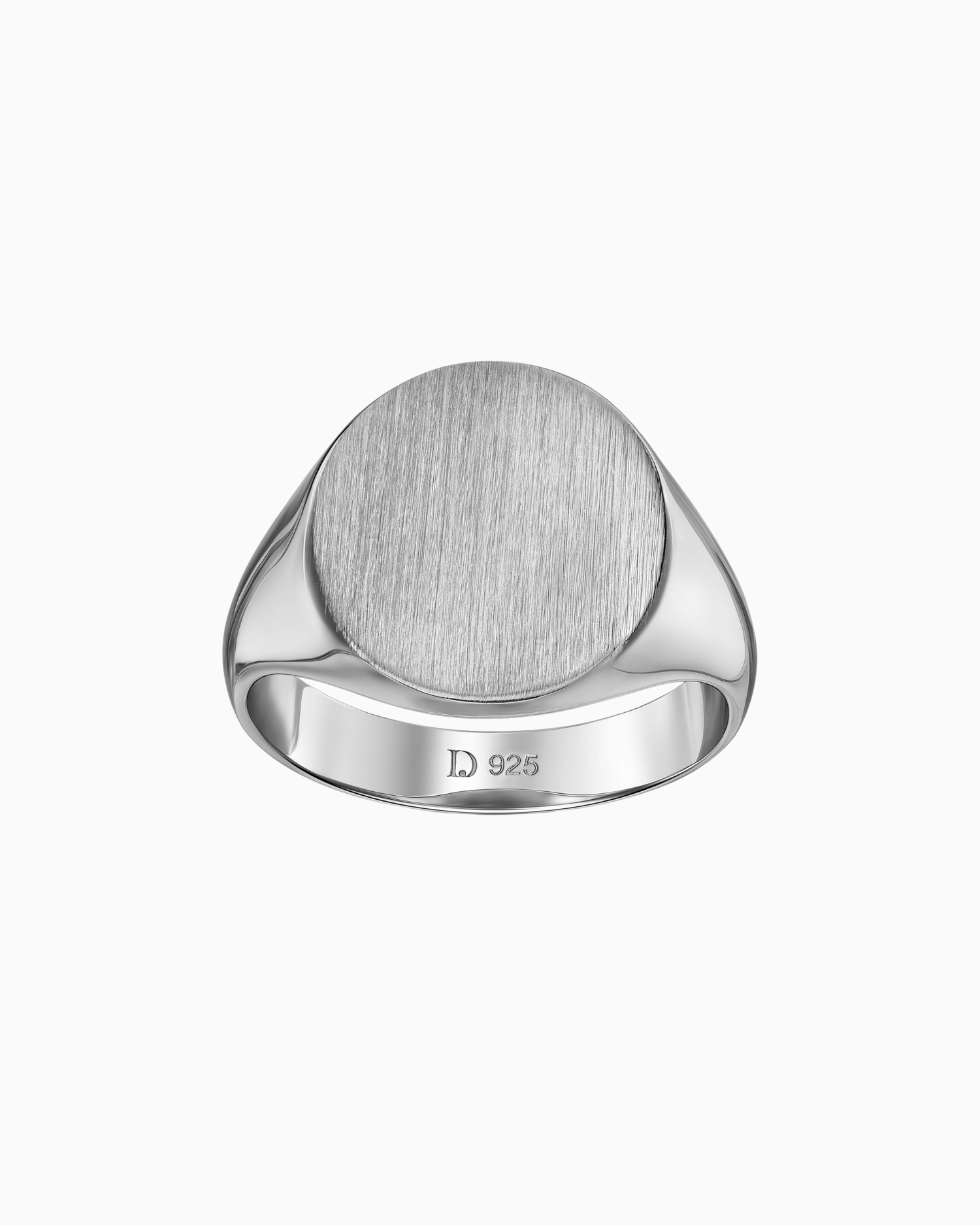 Signet ring oval brushed
