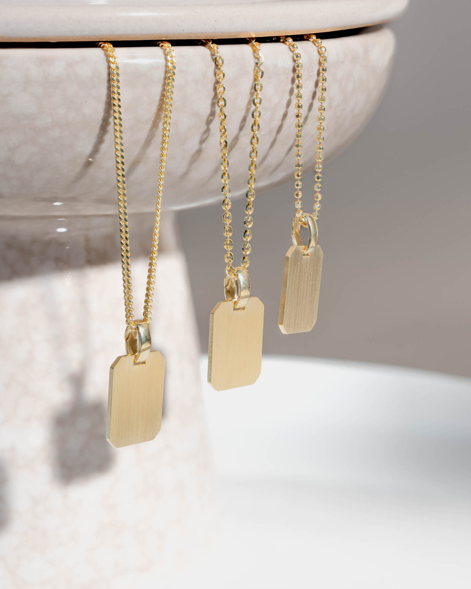 Engraving plates necklace pendant square