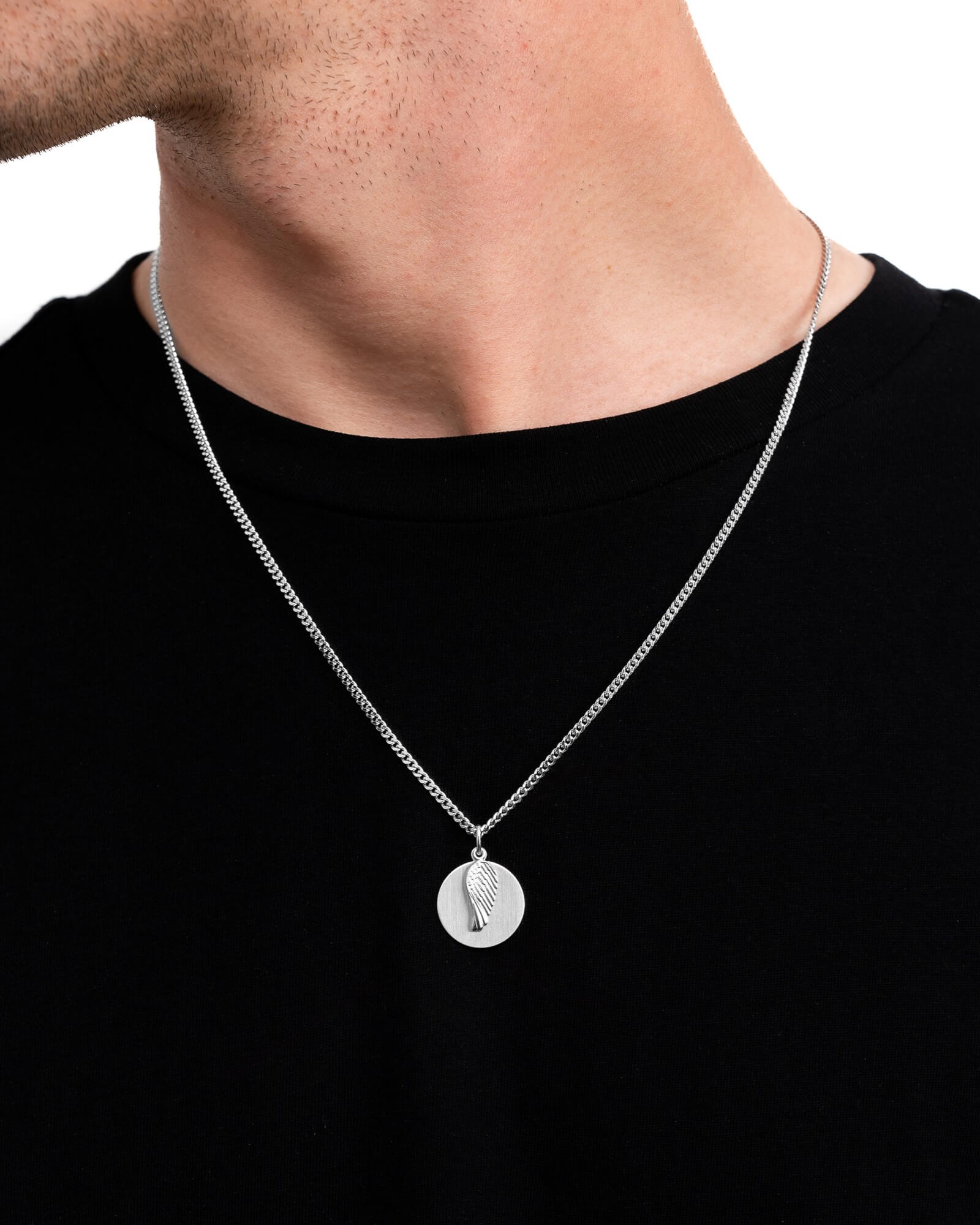 Graveerplaatjes halsketting hanger vleugels