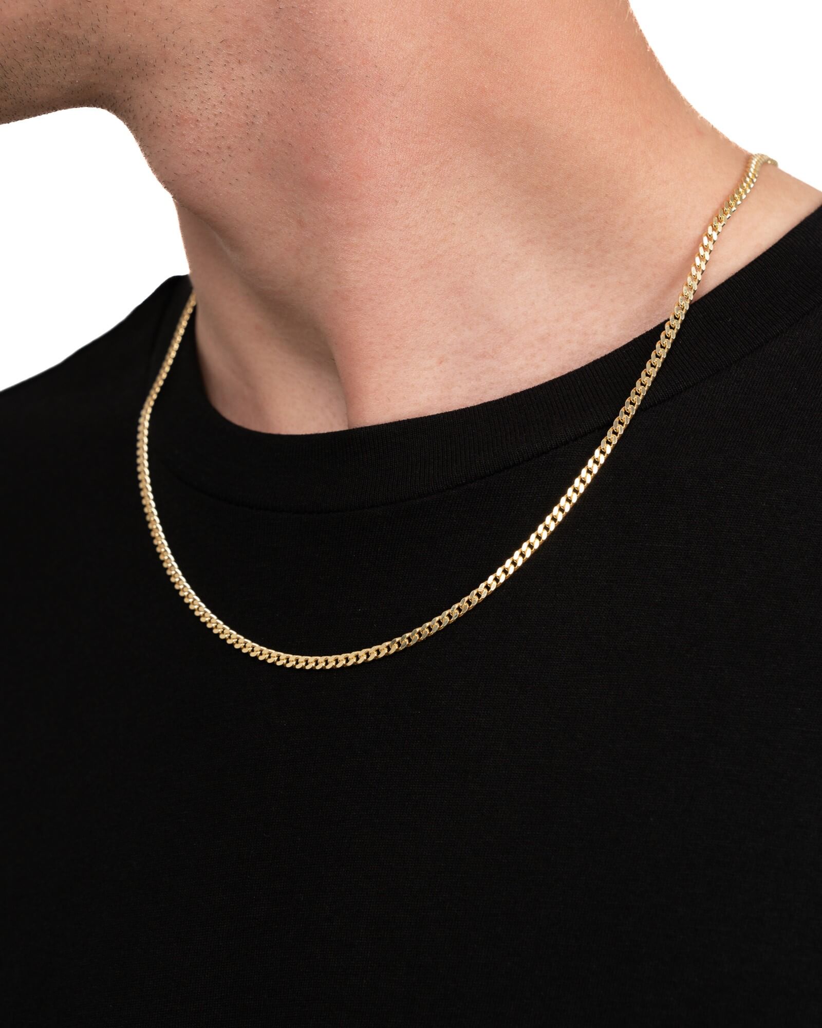 Gepantserde ketting 925 zilver 18 karaat verguld 3.30mm