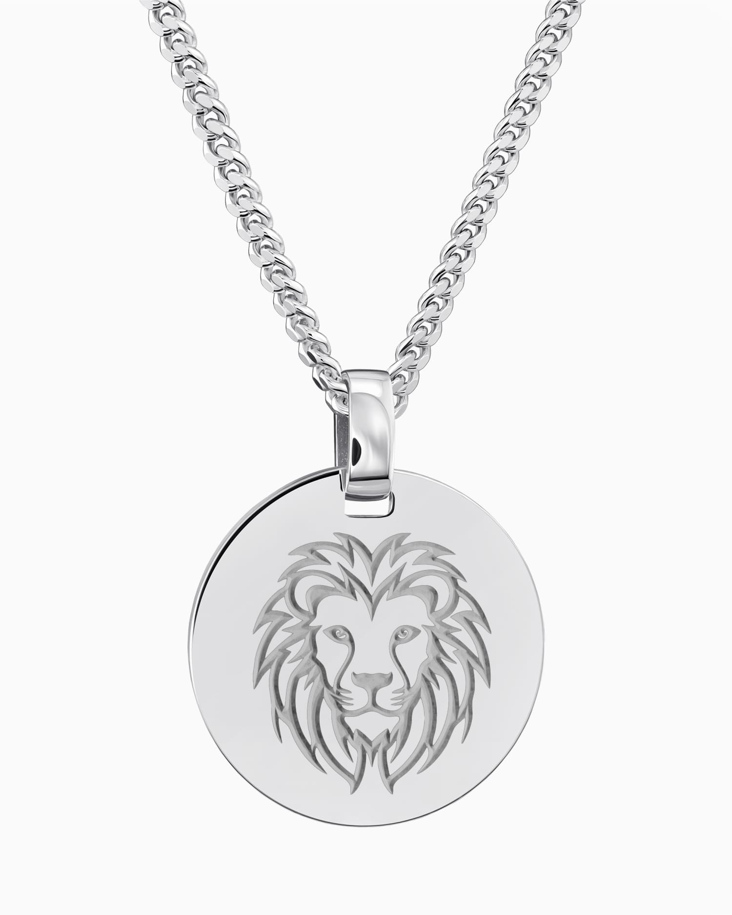 Grafische upload graveerplaten halsketting hanger rond gepolijst