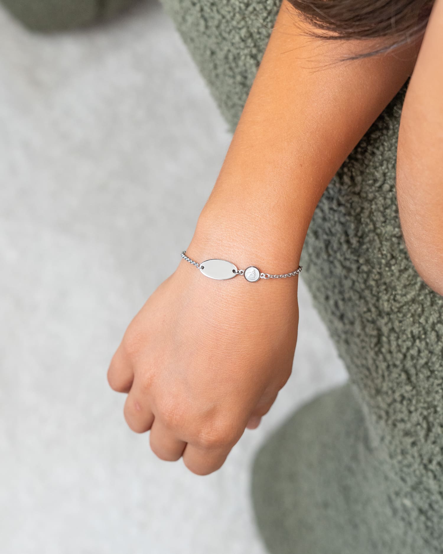 Handafdruk graveerarmband Graveerplaatje beschermengel