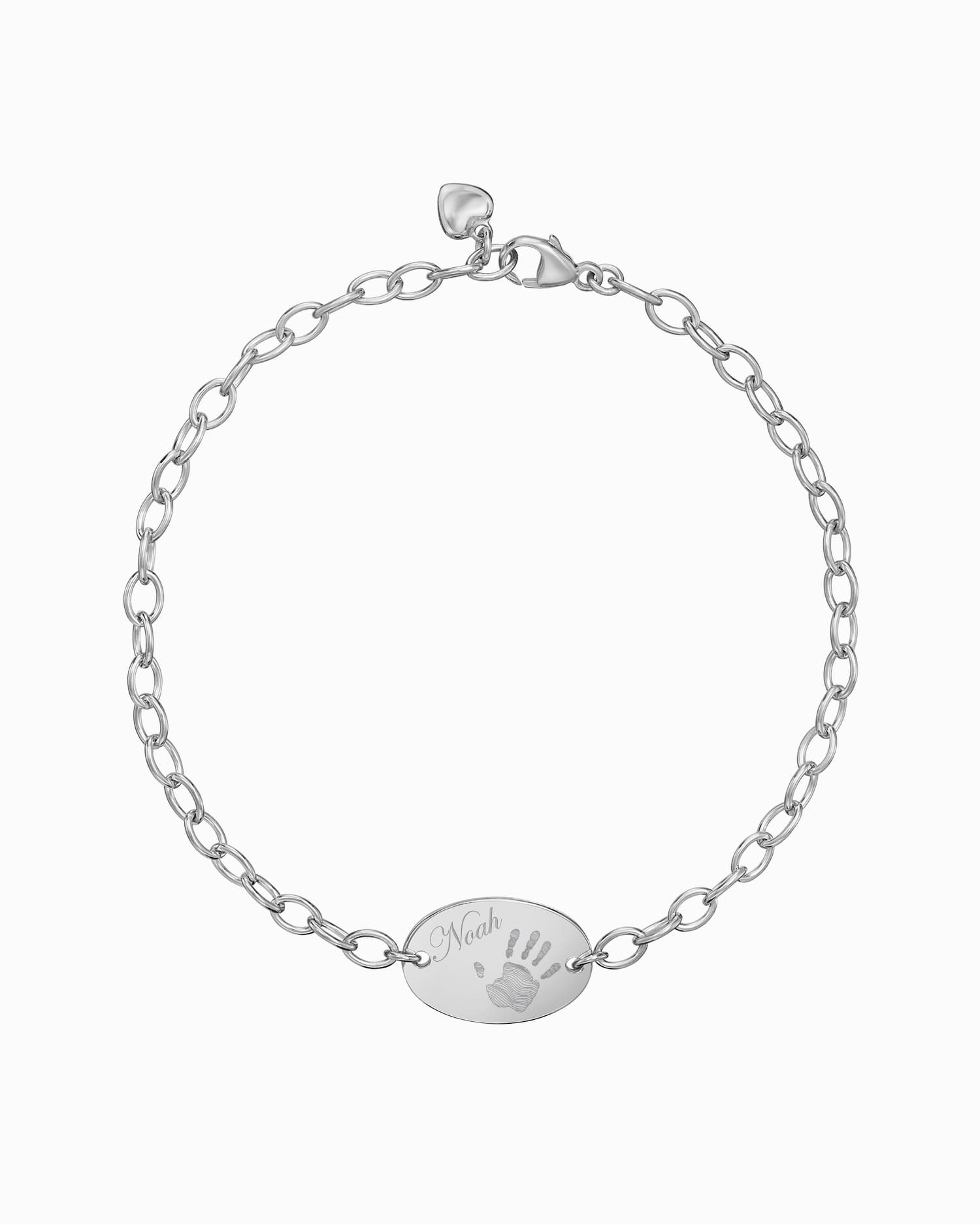 Handafdruk graveerarmband graveerplaat ovaal