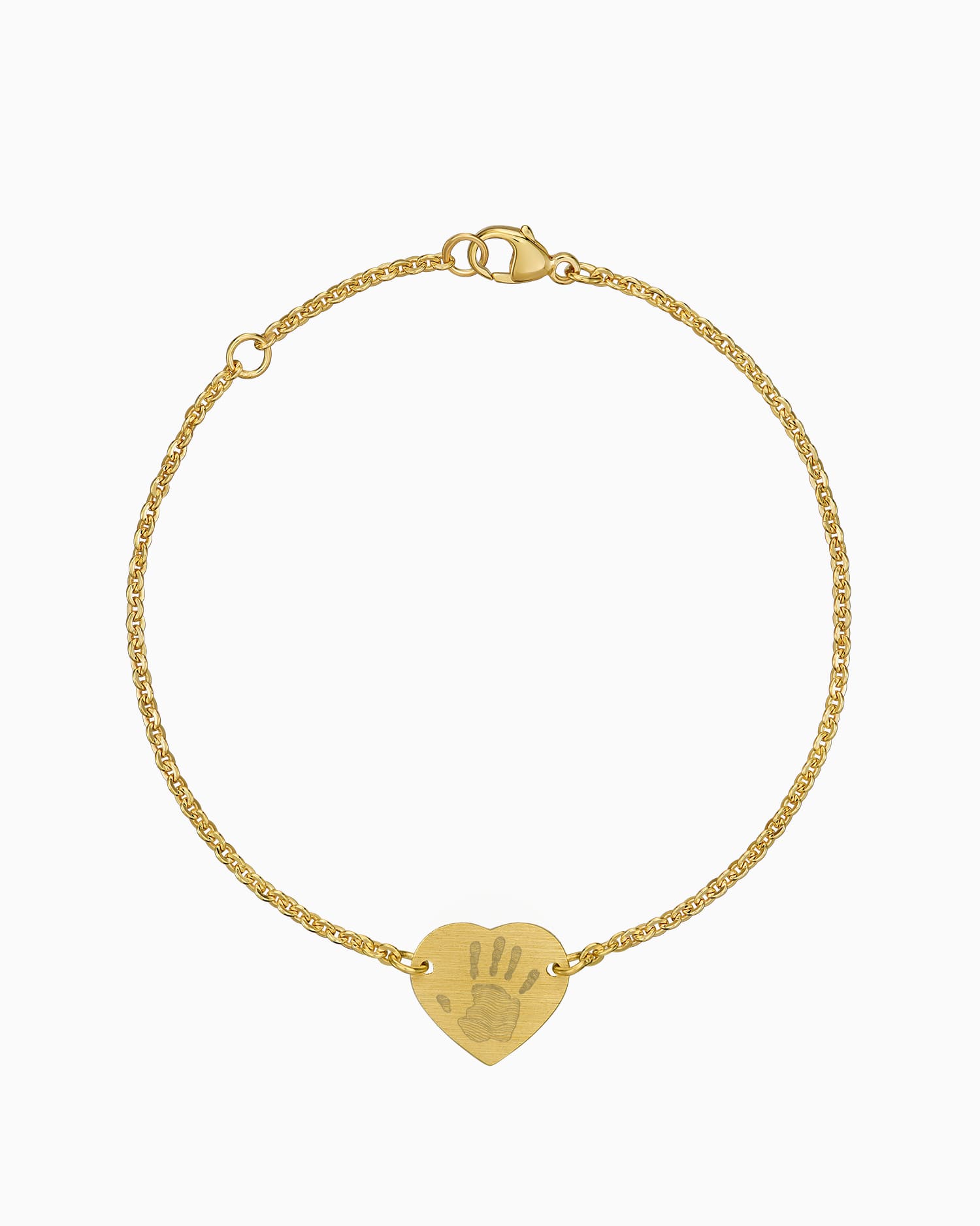 Handafdruk graveerarmband graveerplaatje hart