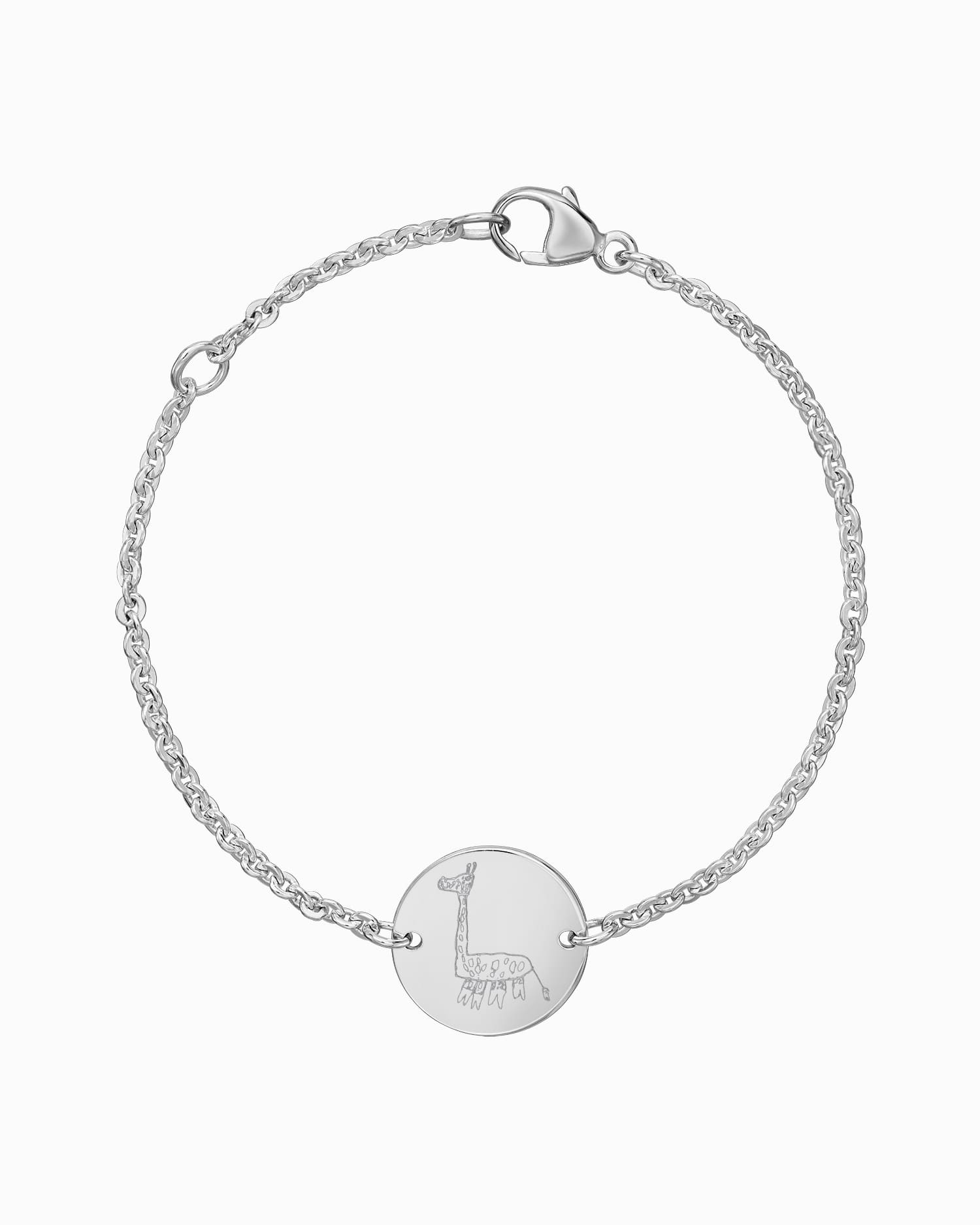 Eigen tekening Graveerarmband Graveerplaatje Rond