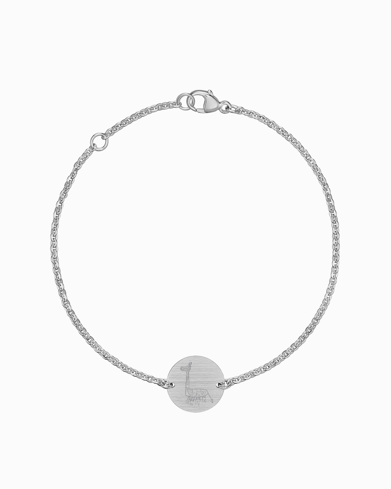 Eigen tekening Graveerarmband Graveerplaatje Rond