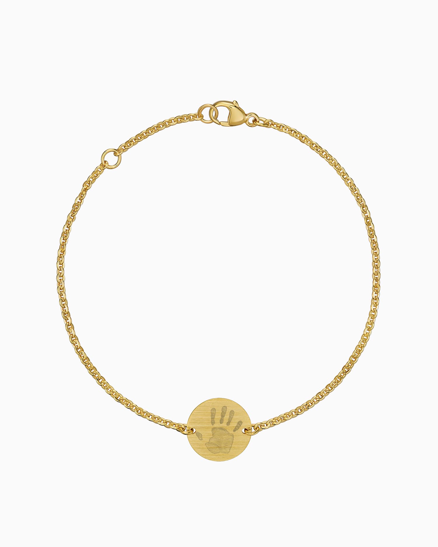 Handafdruk graveerarmband graveerplaatje rond