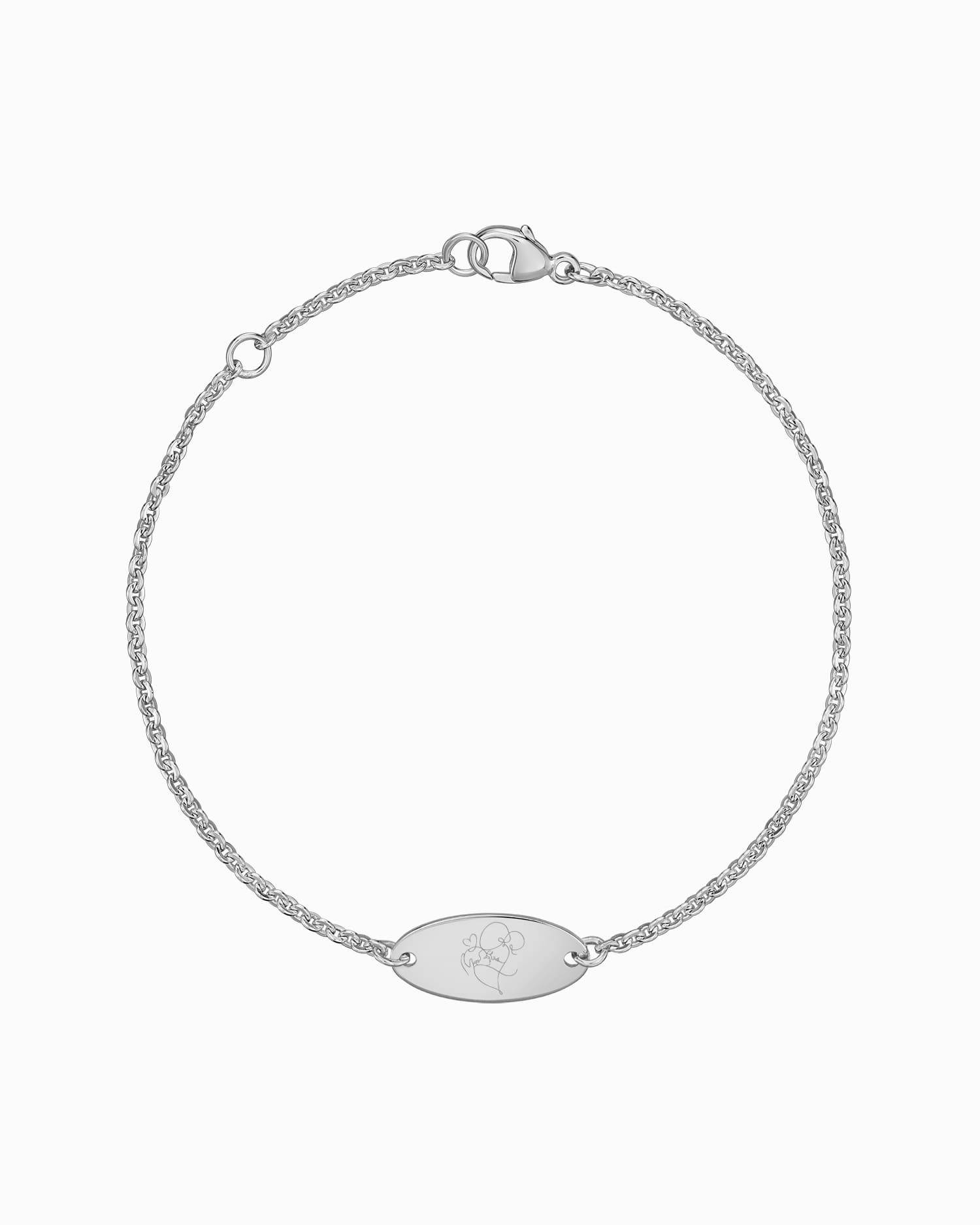 Grafische upload graveren armband graveerplaat ovale zirkonia