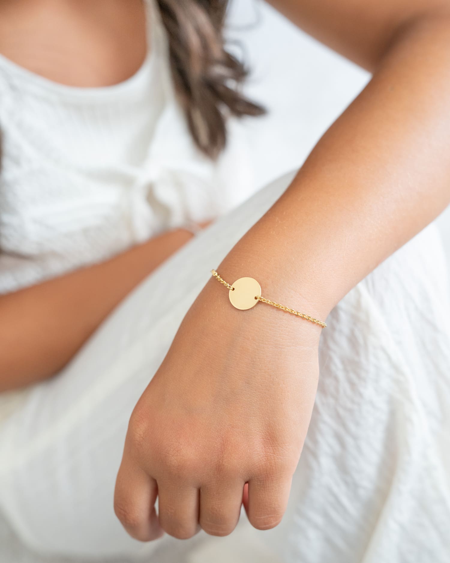 Handafdruk graveerarmband graveerplaatje ronde zirkonia