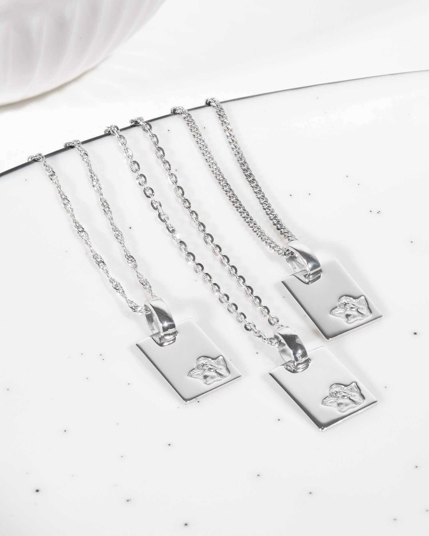 Graveerplaatjes hanger ketting beschermengel