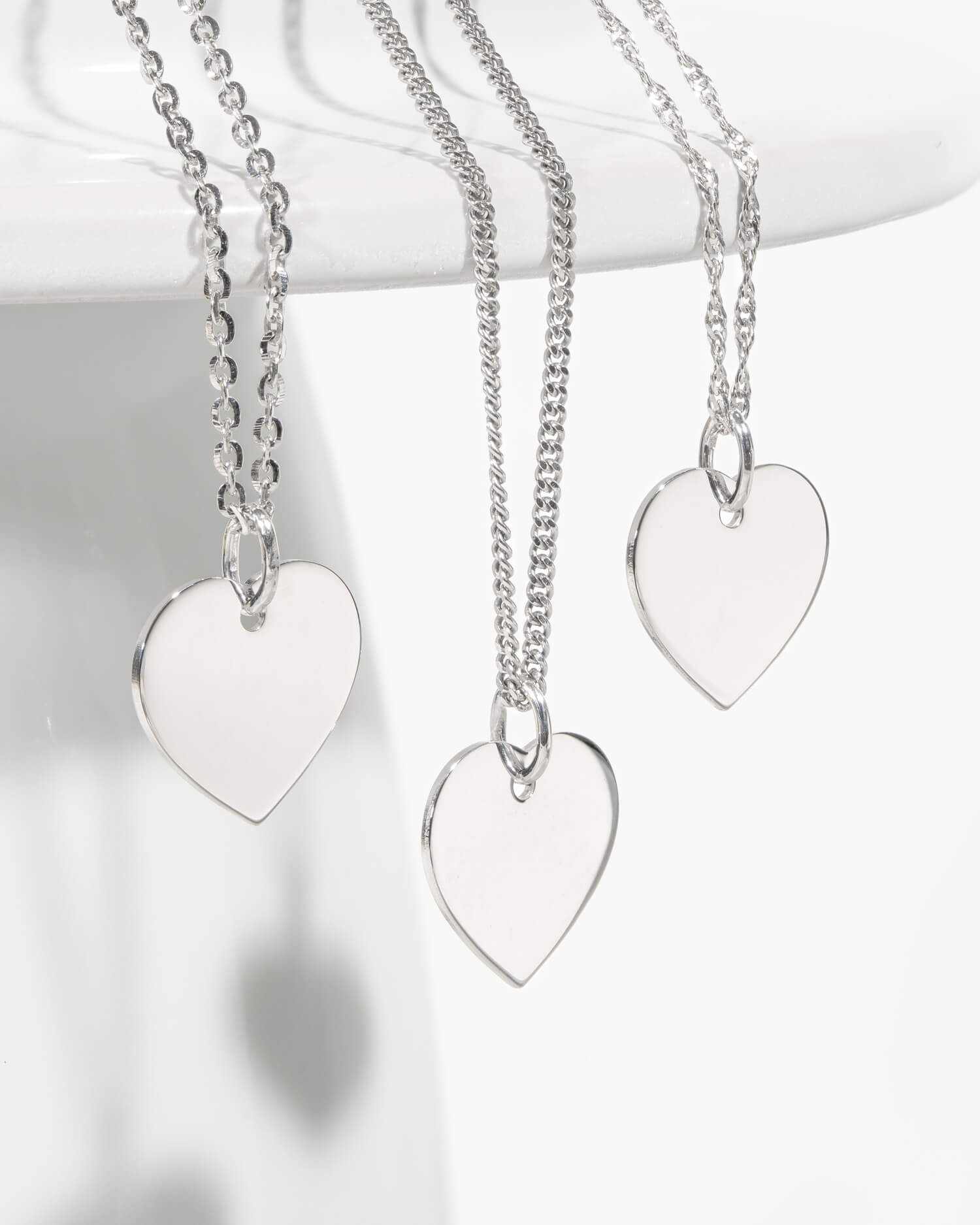 Handafdruk hart ketting graveerplaatje hanger 13mm