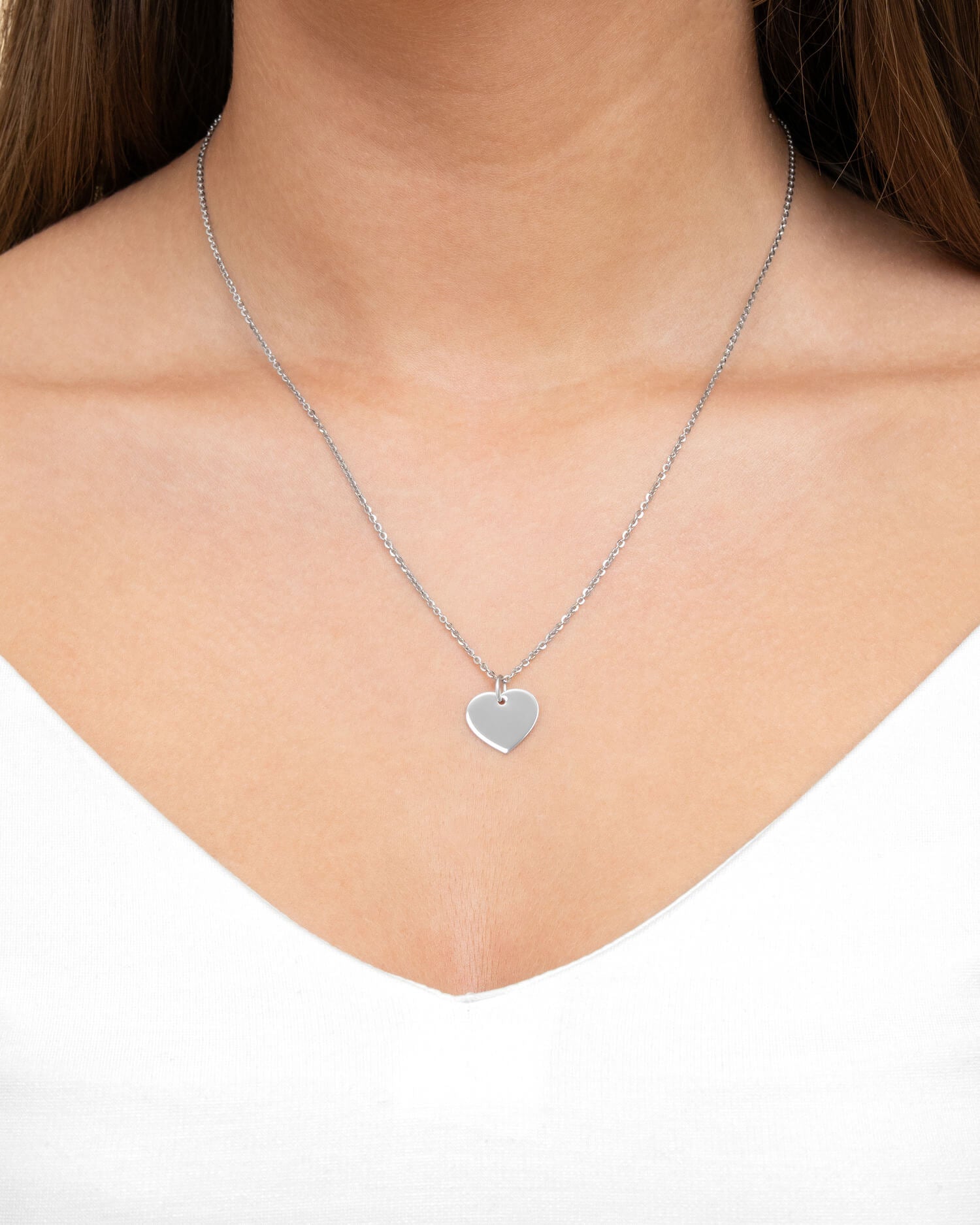 Handafdruk hart ketting graveerplaatje hanger 13mm